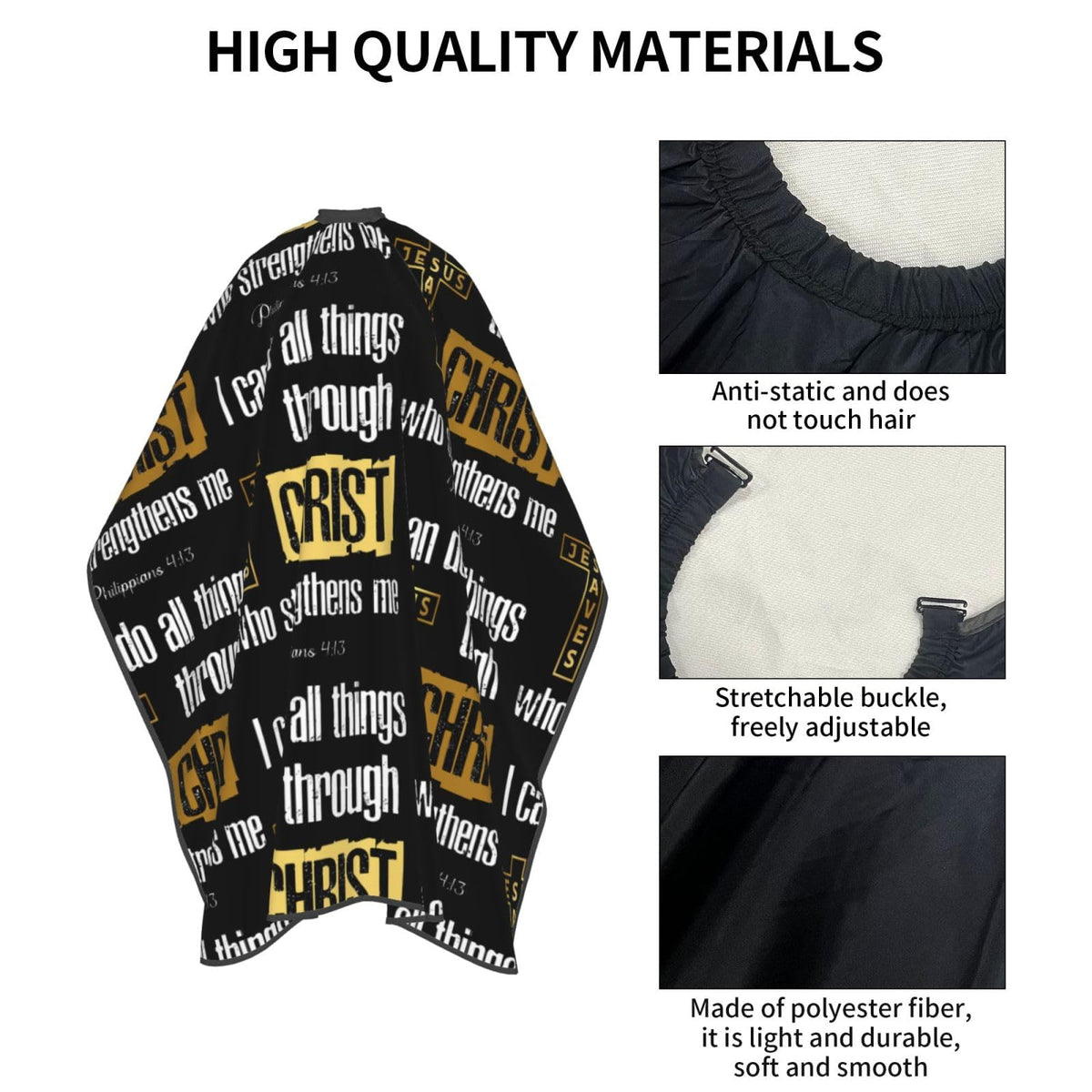 Christian Barber Cape, Jesus Hair Cutting Barber Cape Salon and Dyeing Styling Cloth for Women/Men
