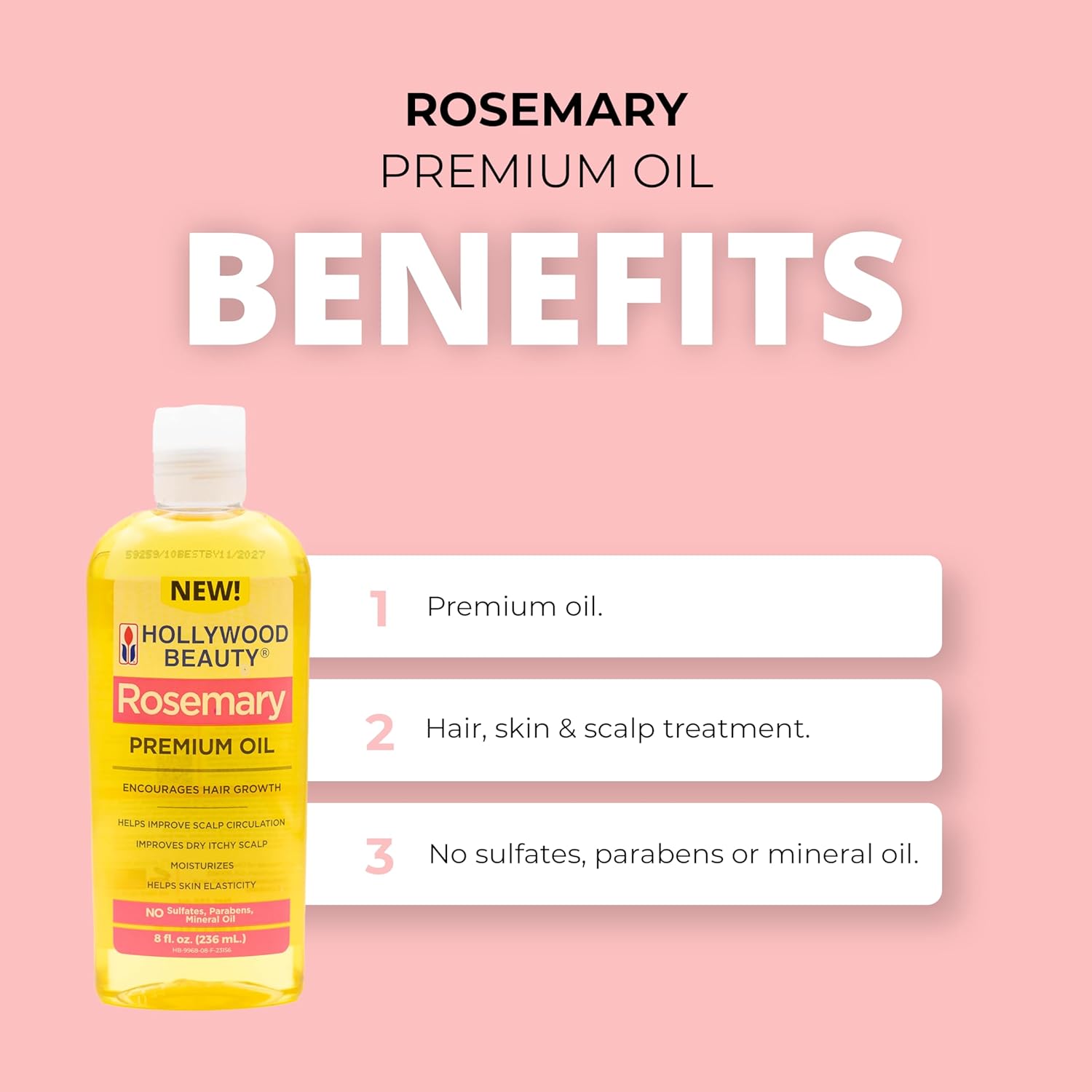 Hollywood Beauty Rosemary Oil 8oz