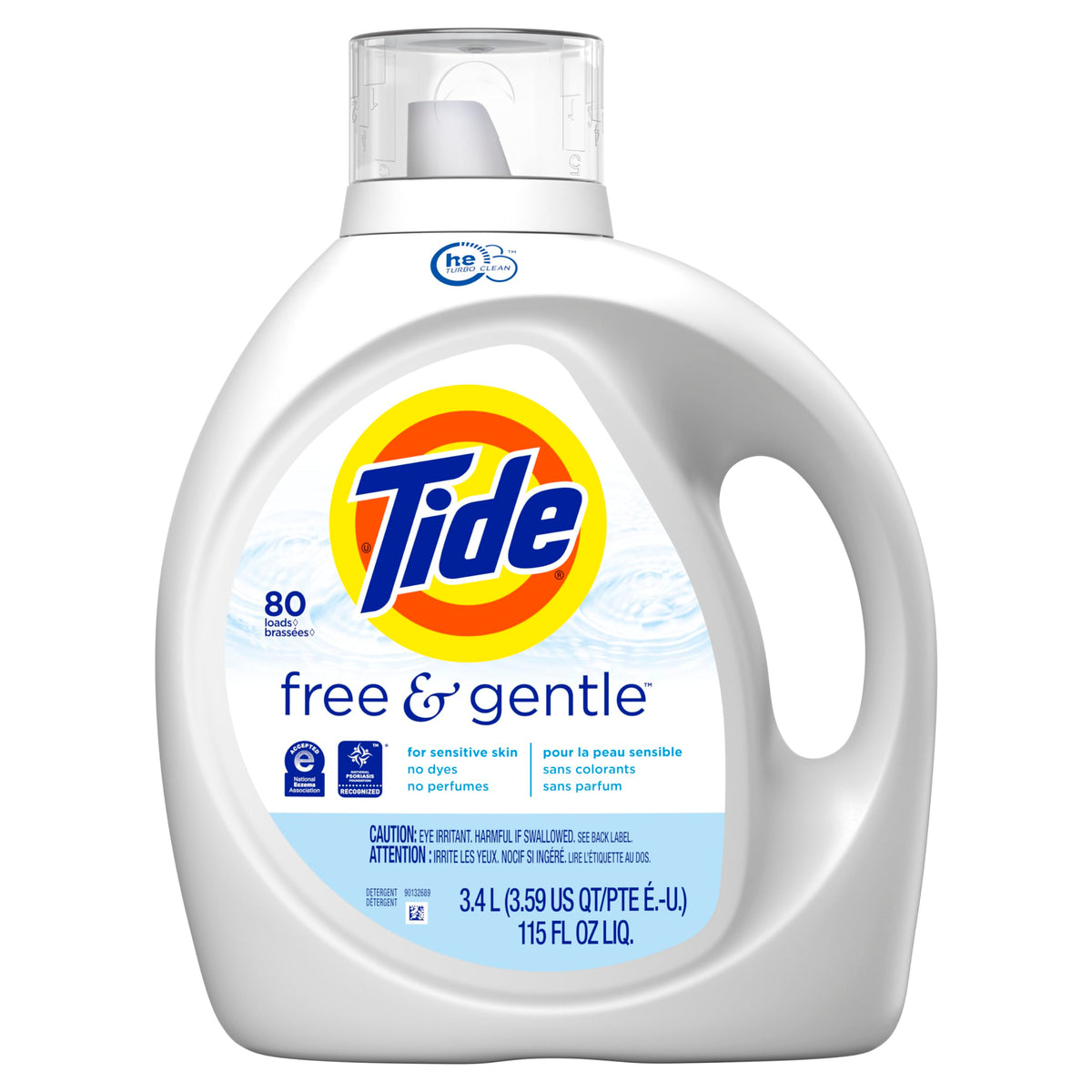 Tide Free & Gentle Liquid Laundry Detergent, 100 Loads, 132 fl oz, Tide Laundry Detergent, Clean Laundry Detergent