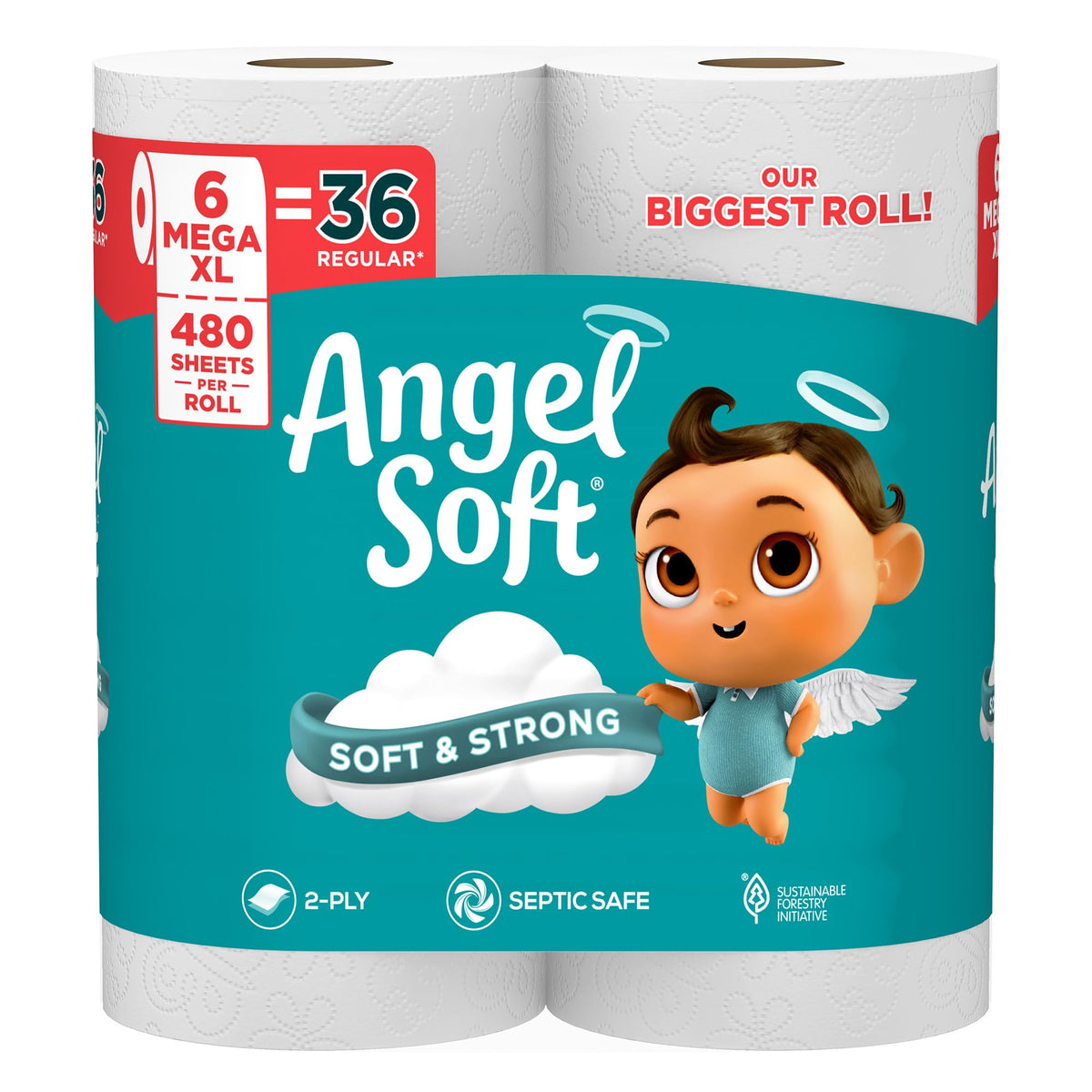 Angel Soft Toilet Paper, 18 Mega Rolls = 72 Regular Rolls, Soft and Strong