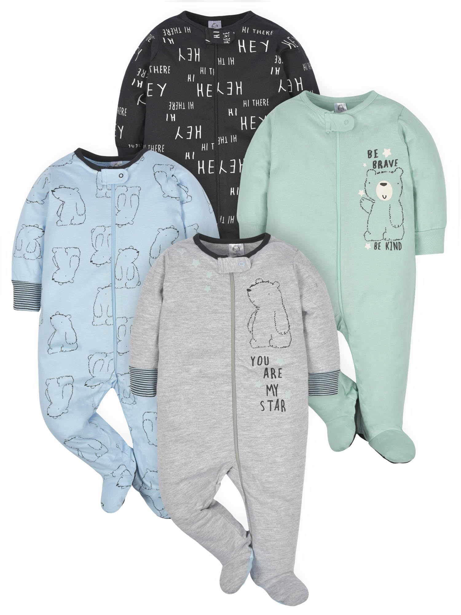 Gerber Baby Boys 4-Pack Sleep 'N Play Footie
