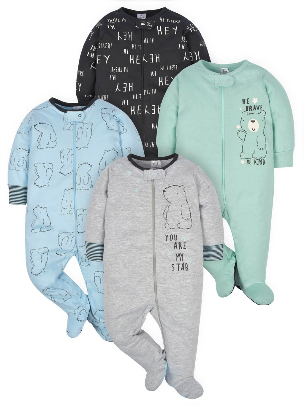 Gerber Baby Boys 4-Pack Sleep 'N Play Footie