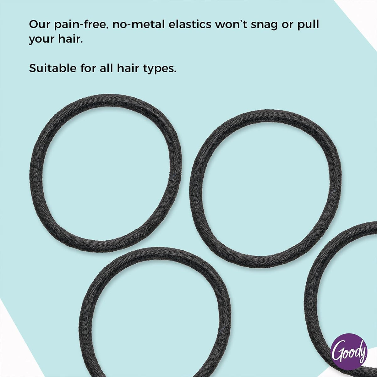 Goody Ouchless Elastic Hair Ties, 30 Ct, Blone, 4MM Rubber Bands, Pain-Free