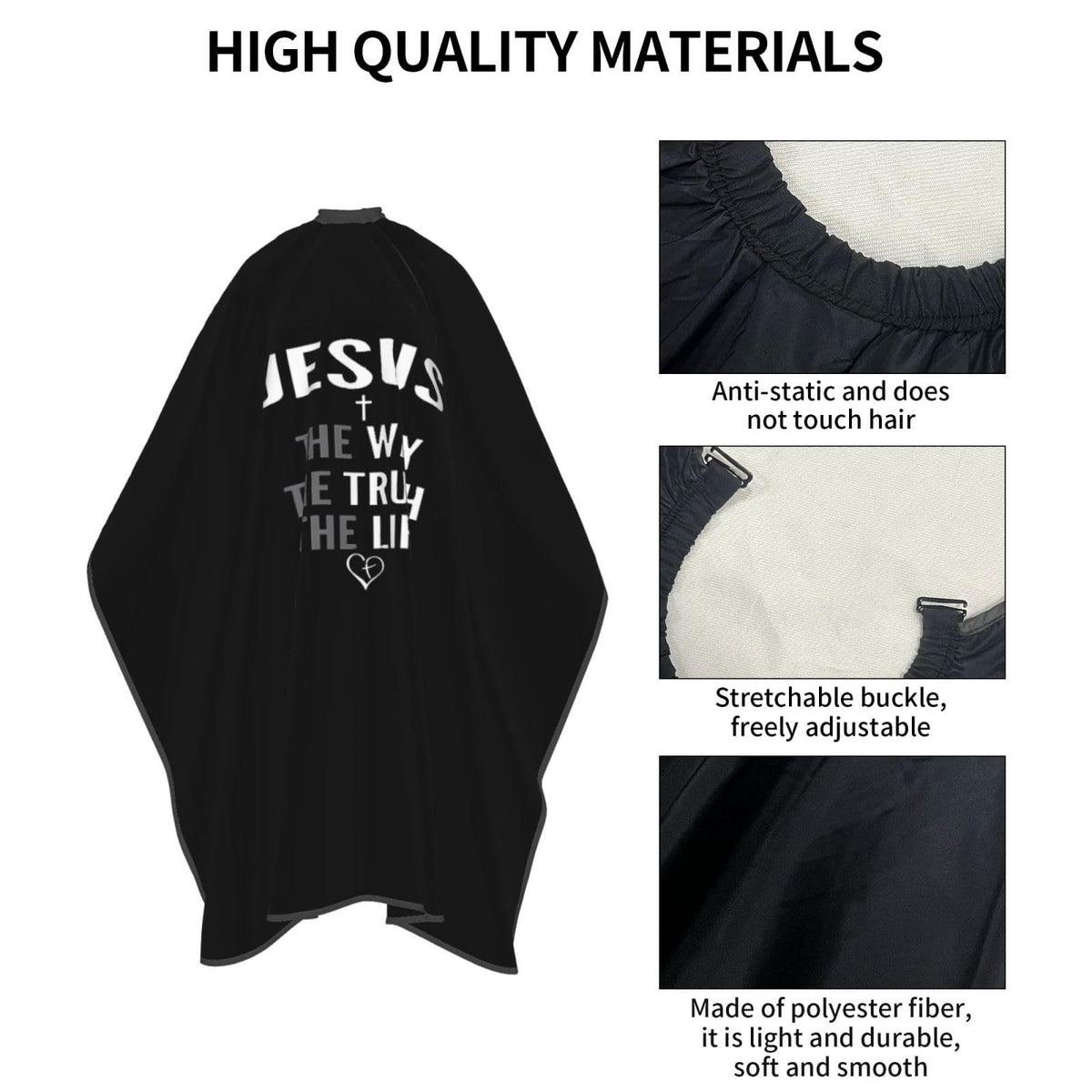 Christian Barber Cape, Jesus Hair Cutting Barber Cape Salon and Dyeing Styling Cloth for Women/Men
