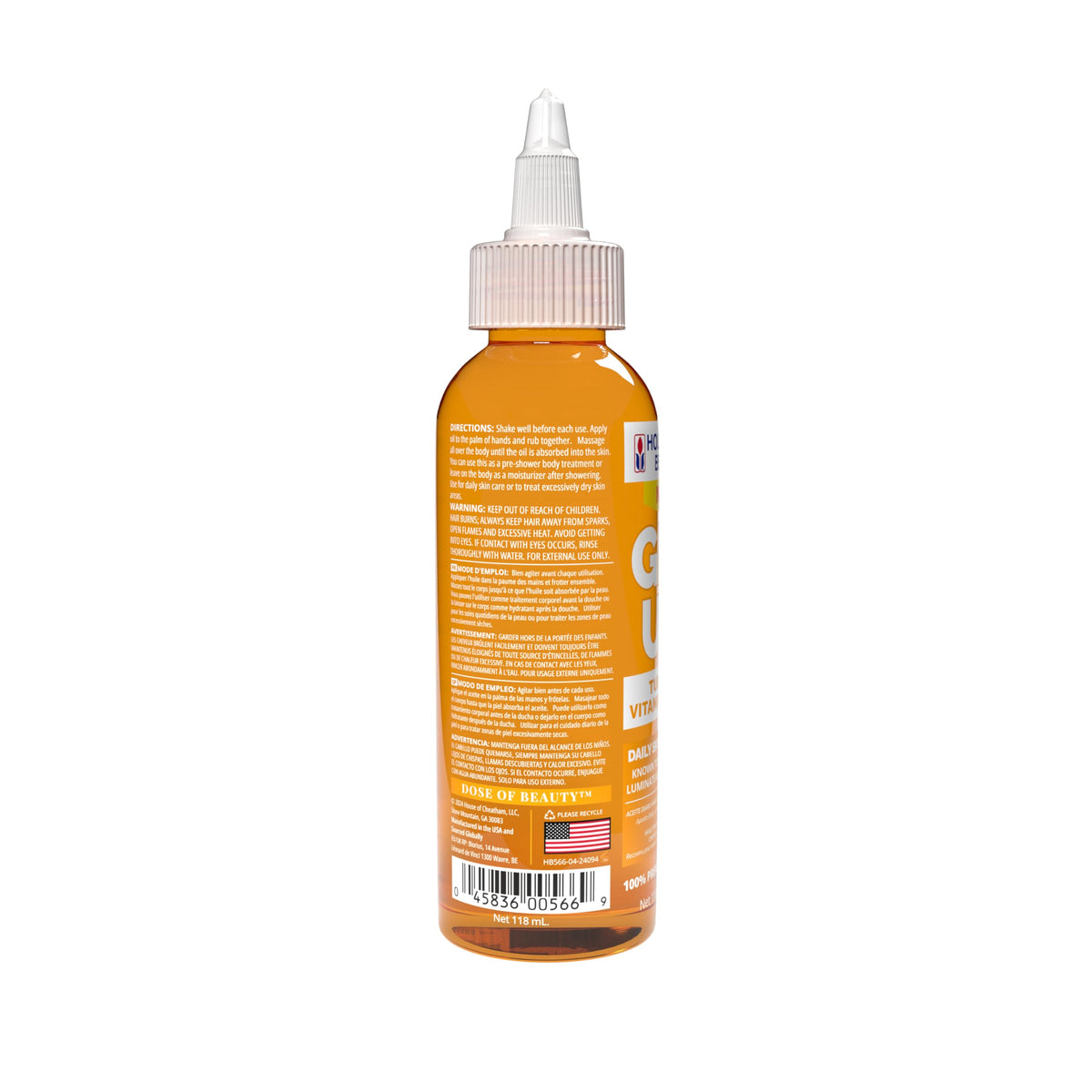 Hollywood Beauty Gro Up! Daily Hair & Scalp Oil with Rosemary, Mint, and Biotin, 4 fl oz