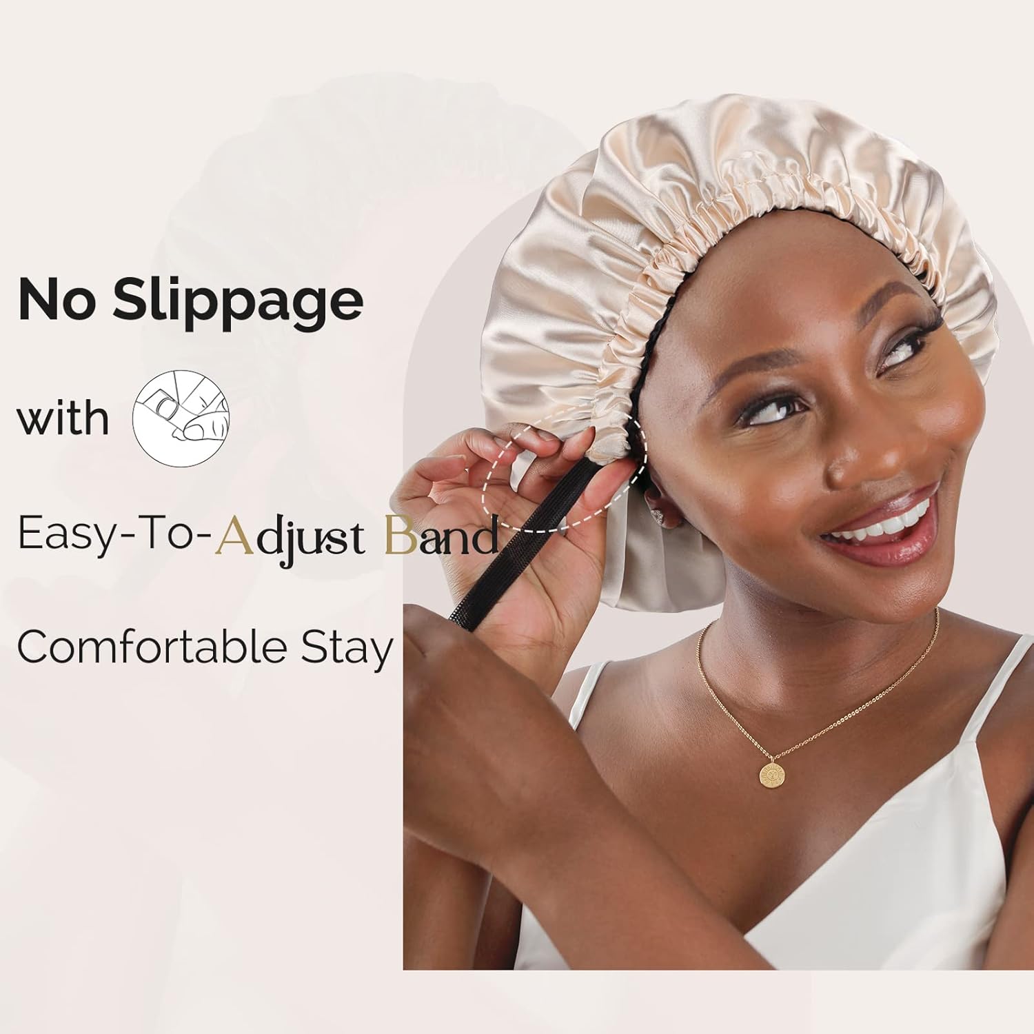 YANIBEST Adjustable Satin Bonnet