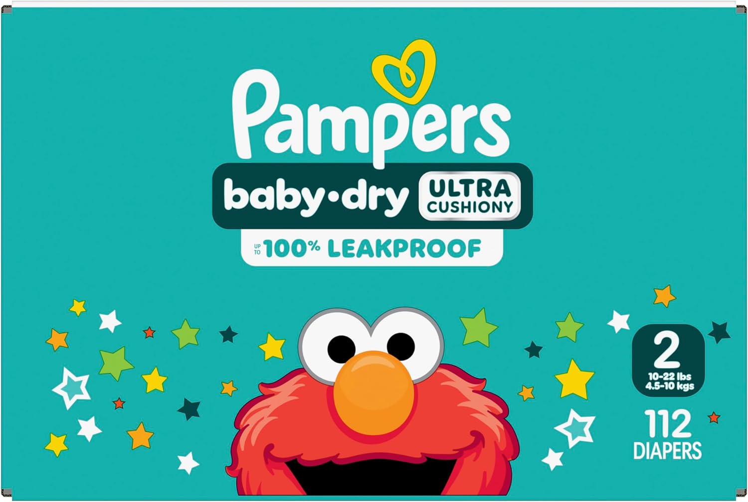 Pampers Diapers - Baby Dry - Size 3, 104 Count, Absorbent Disposable Infant Diaper (Packaging May Vary)