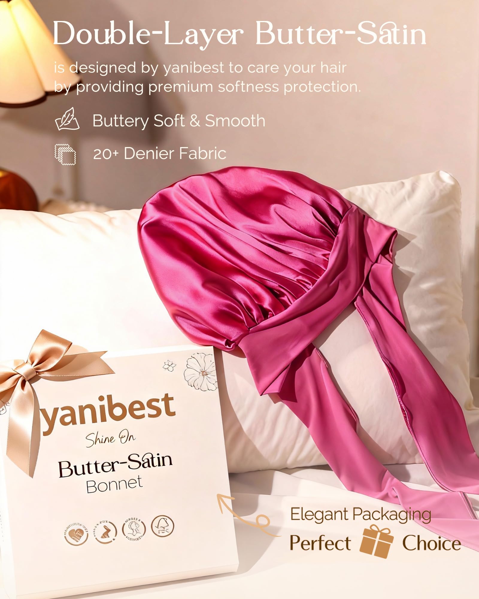 YANIBEST Adjustable Silk Bonnet – Double Layer