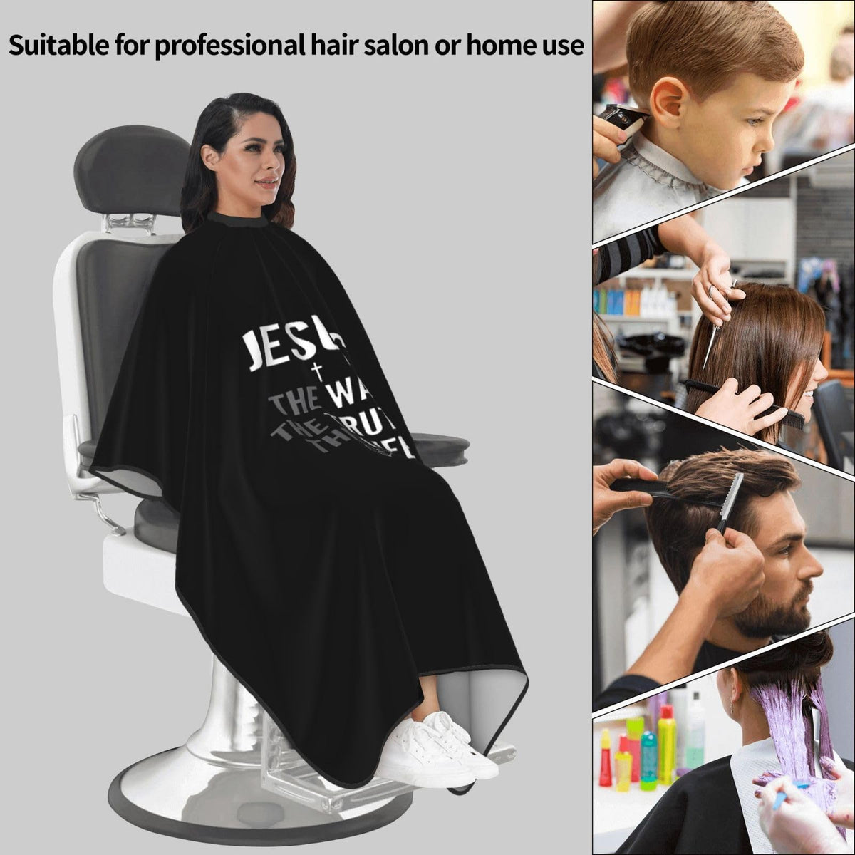 Christian Barber Cape, Jesus Hair Cutting Barber Cape Salon and Dyeing Styling Cloth for Women/Men
