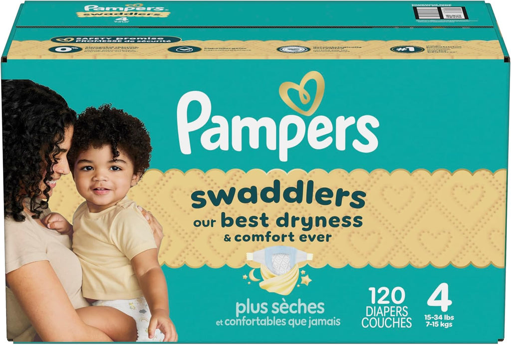 Pampers Swaddlers Newborn Diapers, Size Newborn (10 lbs), 84 Count, Fragrance Free, Hypoallergenic, Absorbent, Pediatrician Recommended, Skin Safe