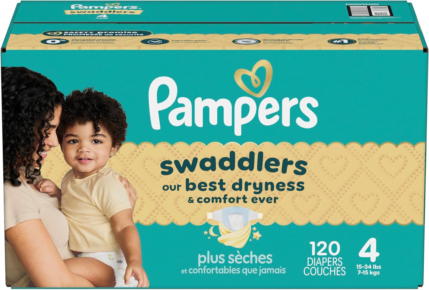 Pampers Swaddlers Newborn Diapers, Size Newborn (10 lbs), 84 Count, Fragrance Free, Hypoallergenic, Absorbent, Pediatrician Recommended, Skin Safe