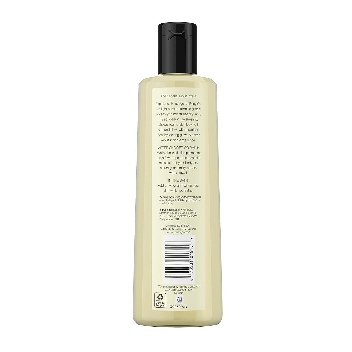 Neutrogena Body Oil Light Sesame Formula - 16 oz (2 Pack)