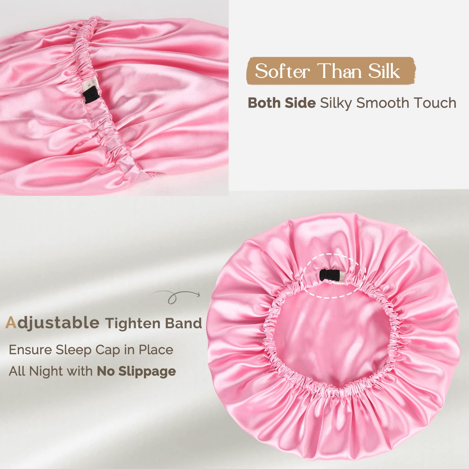 Yanibest Satin Sleep Bonnet – Adjustable Double Layer