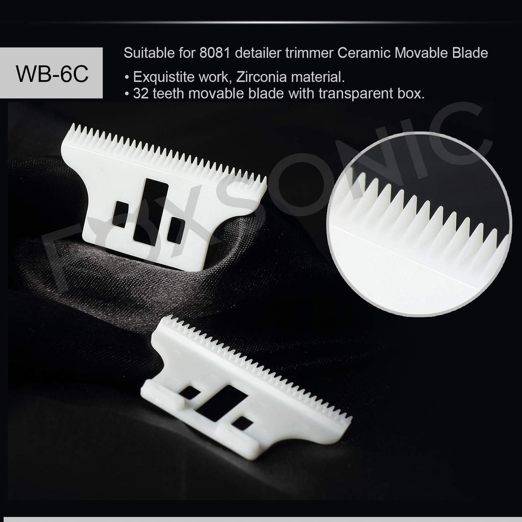 Professional 2-Hole Clipper Blades, Ceramic Replacement Blades for Wahl Senior Cordless Clipper