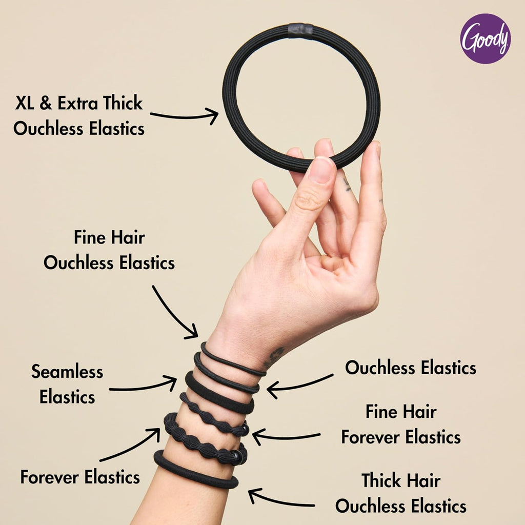 Goody Ouchless Hair Elastics - Brown, 30 Count