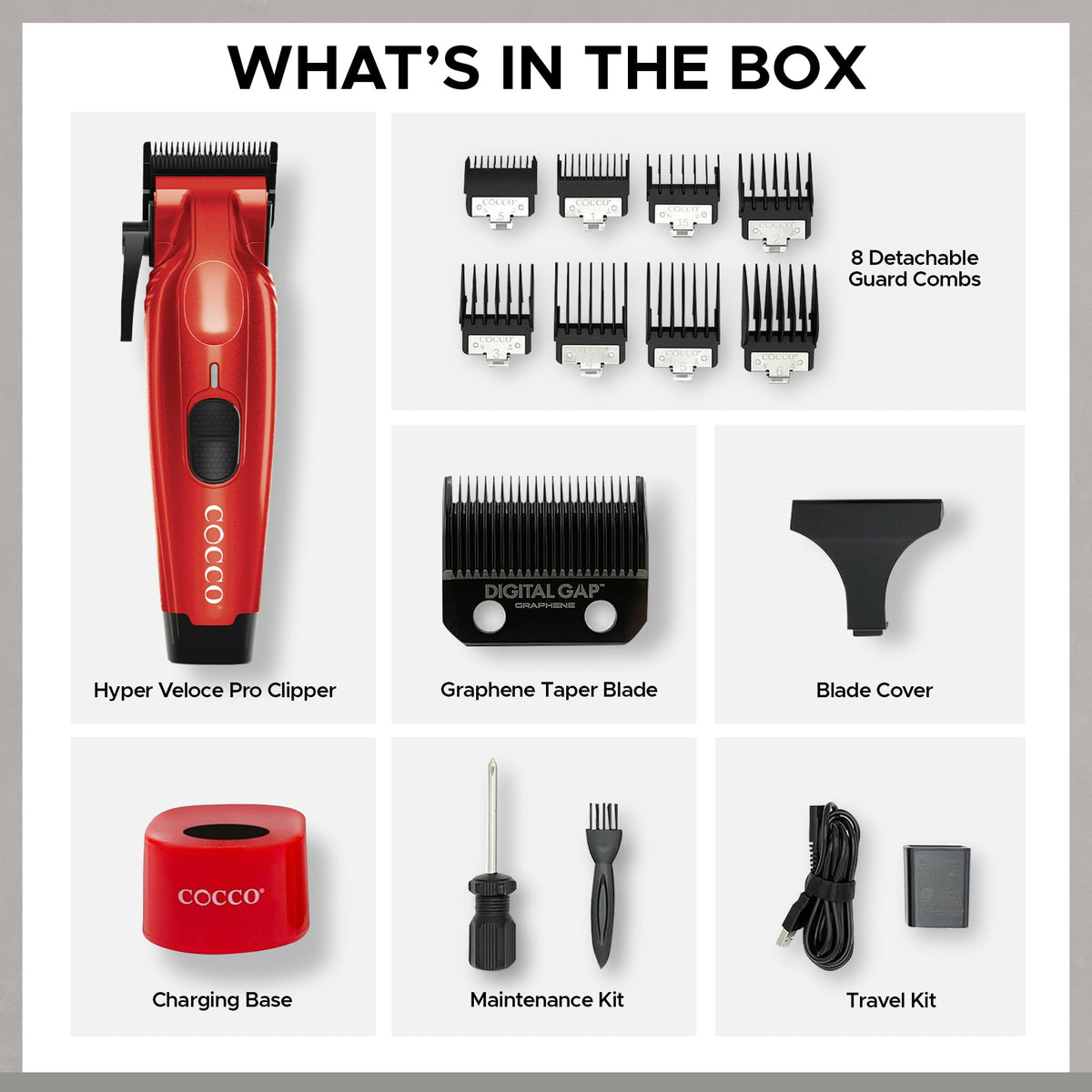 Cocco Hyper Veloce Pro High Performance Cordless Brushless Hair Clipper