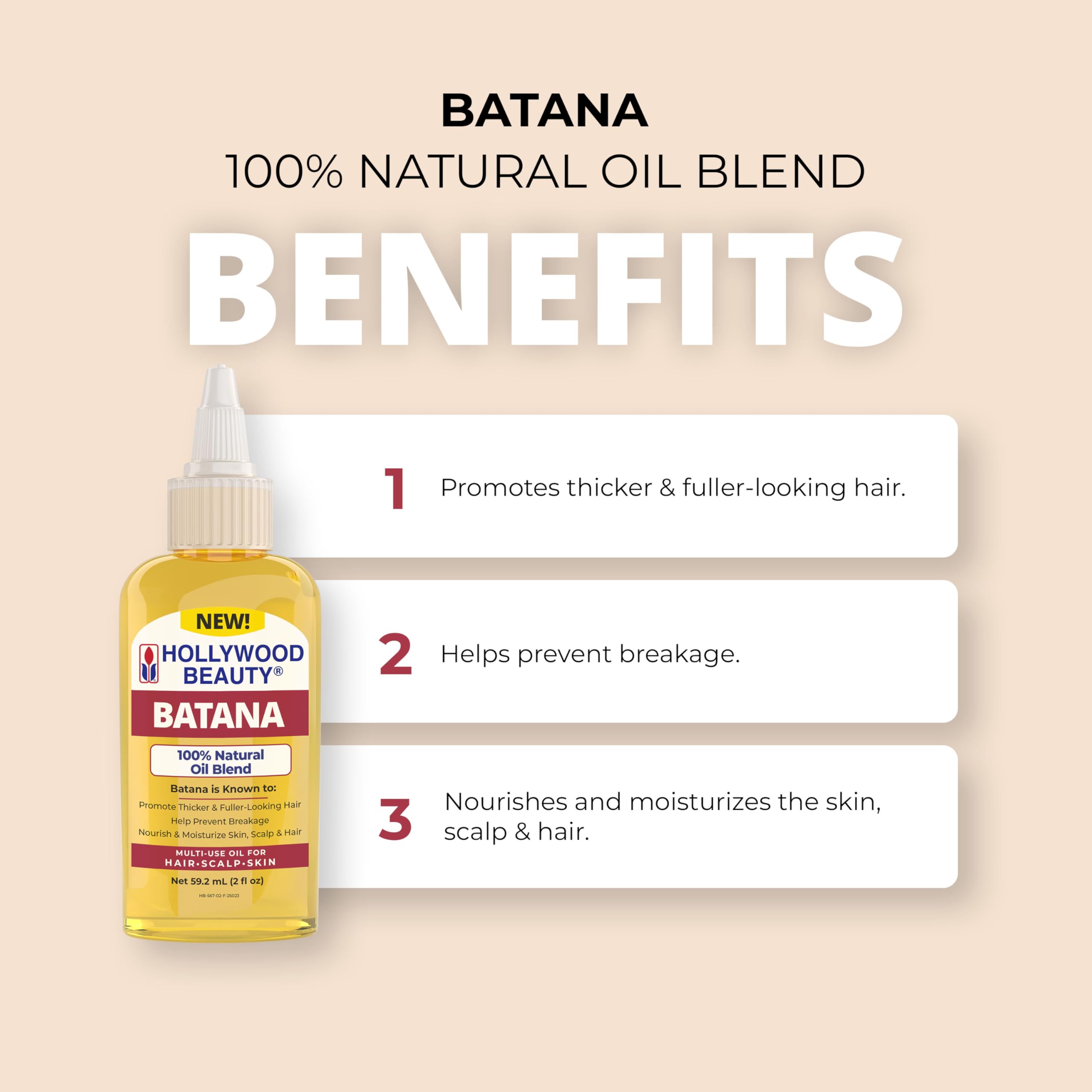 Hollywood Beauty Batana Oil, 2oz