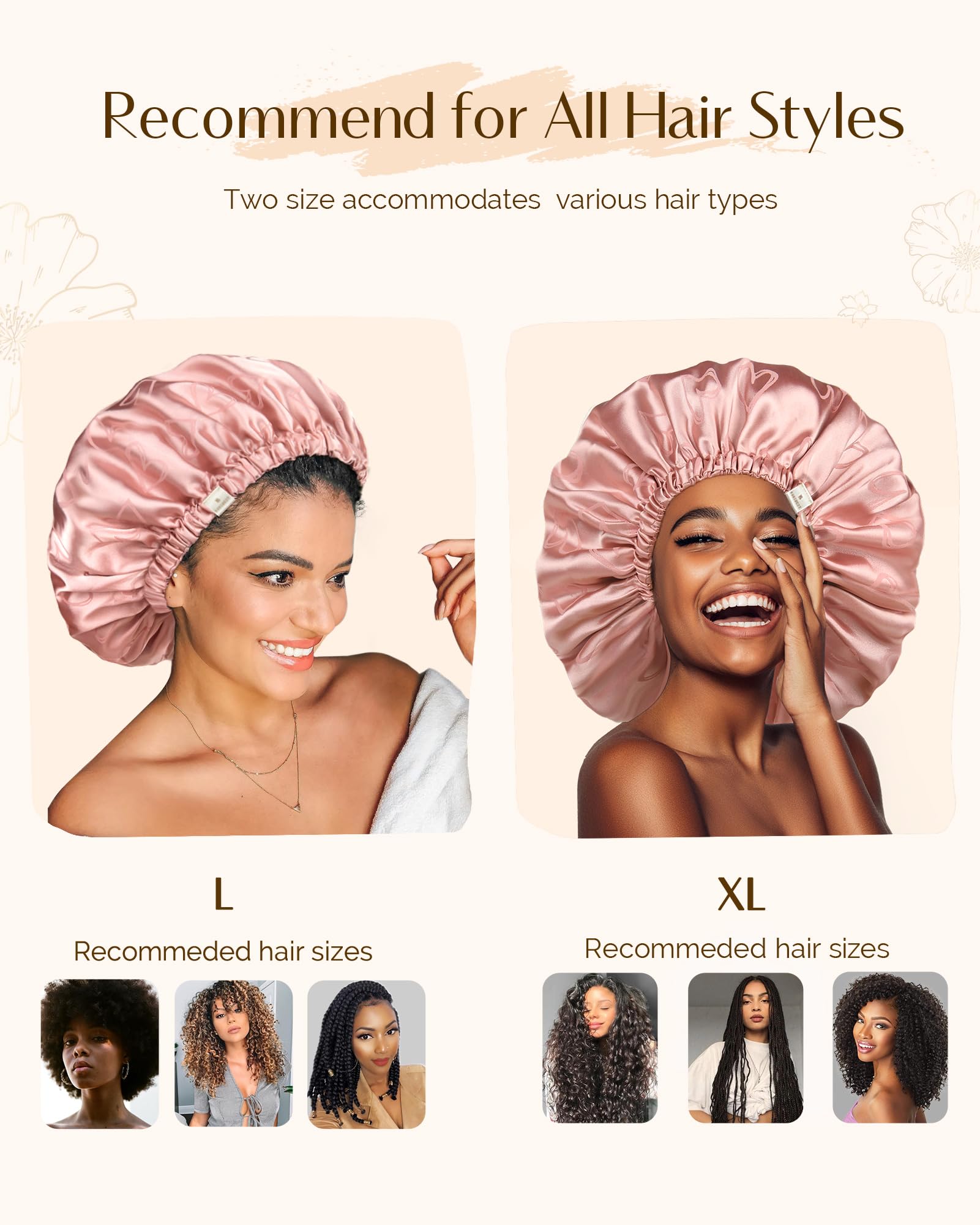 Yanibest Satin Sleep Bonnet – Adjustable Double Layer