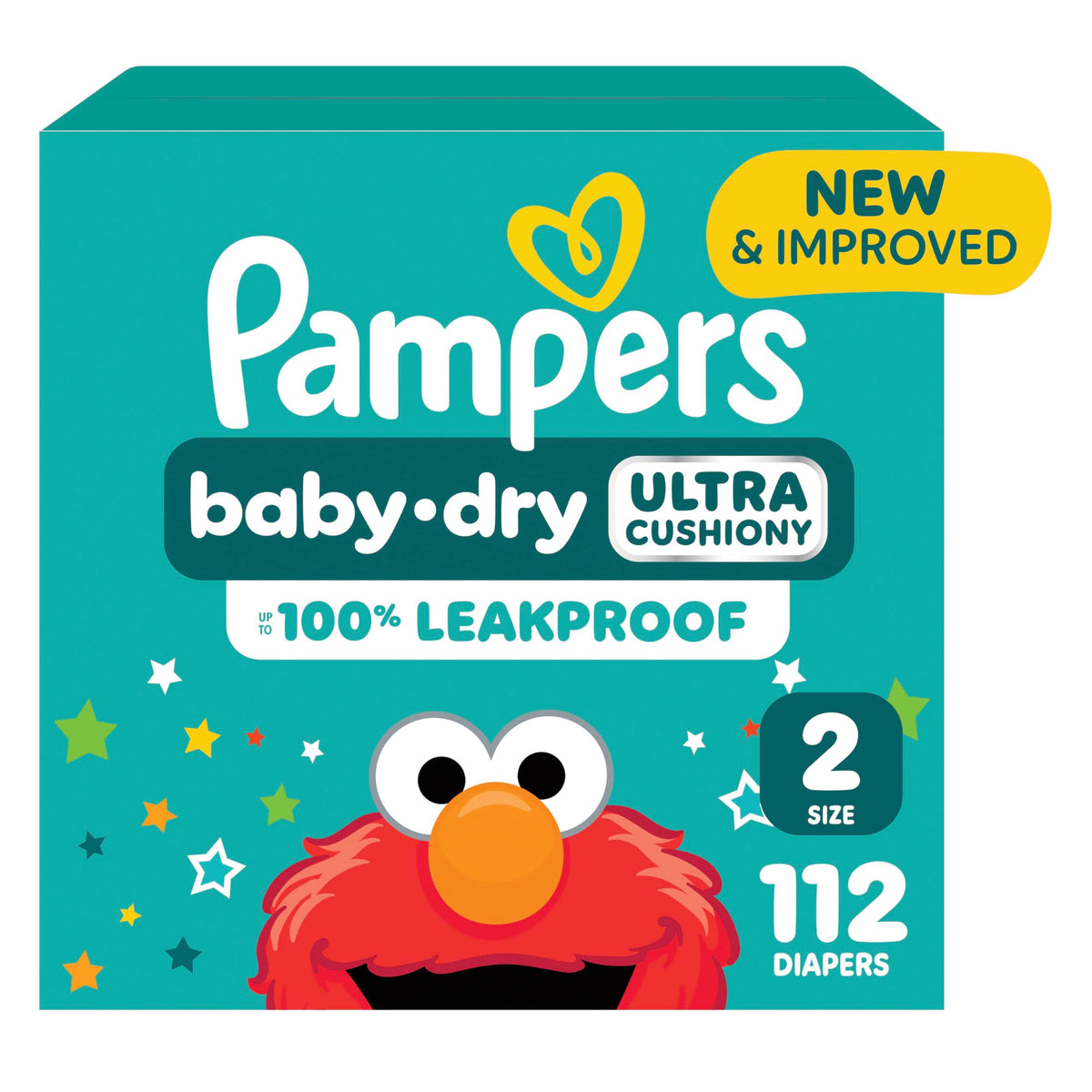 Pampers Baby Dry Ultra Cushiony Diapers, Size 5 (20-37 lbs), 132 Count, Up to 100% Leakproof