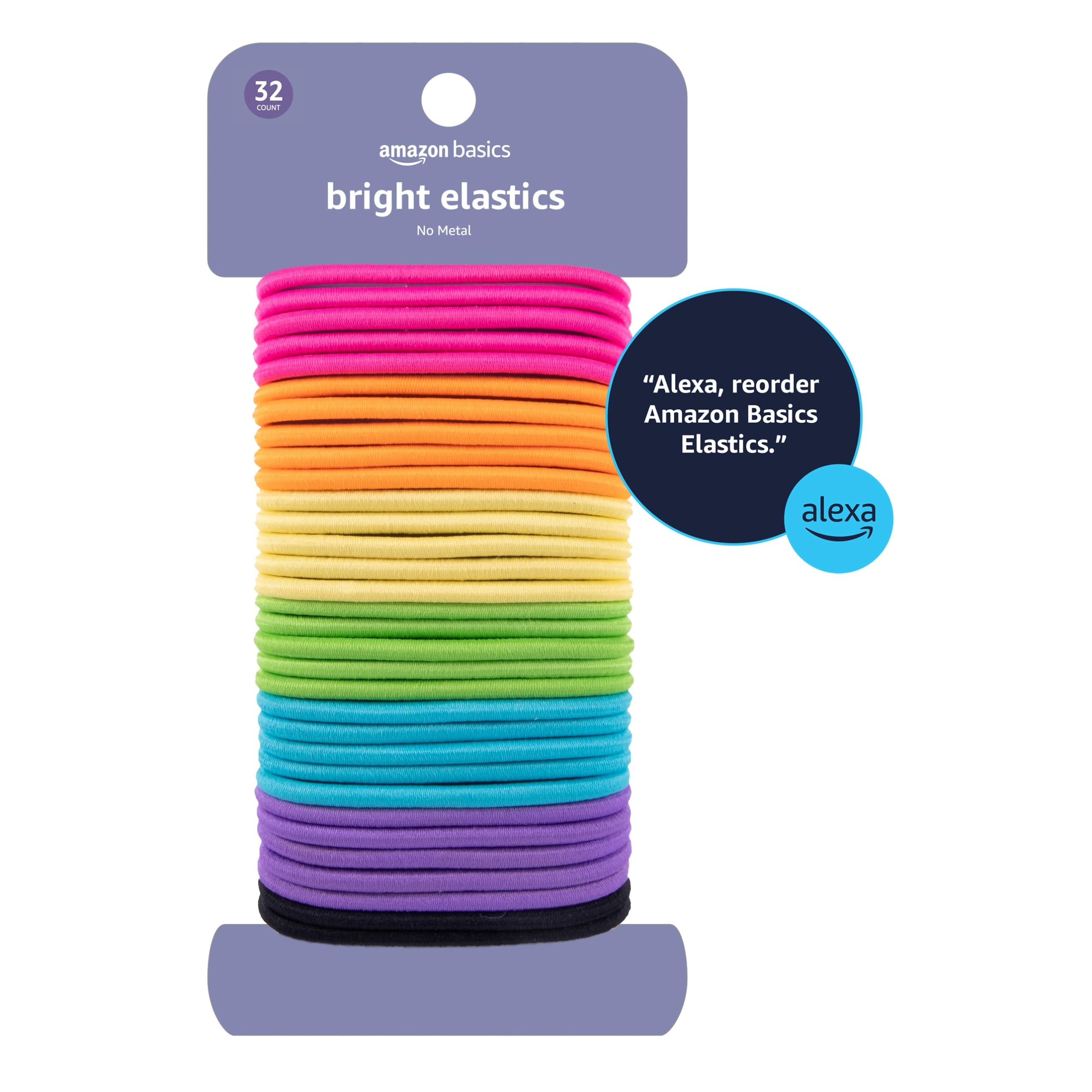 Amazon Basics No Damage Elastic Hair Ties – 32ct