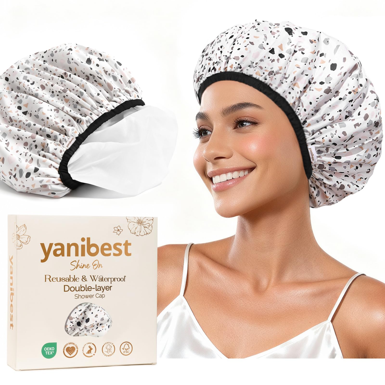 Yanibest Shower Cap – Waterproof Double Layer