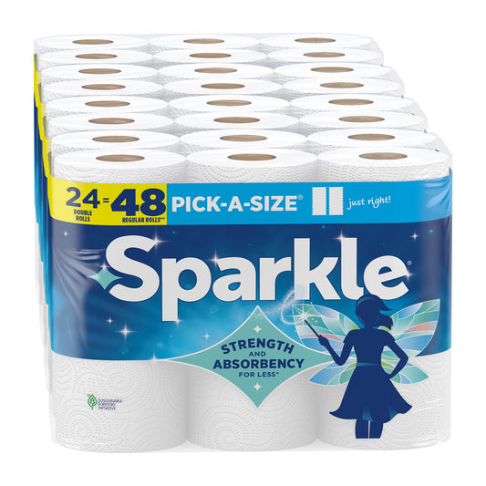 Sparkle Pick-A-Size Kitchen Paper Towels, 6 Double Rolls, 660 Sheets