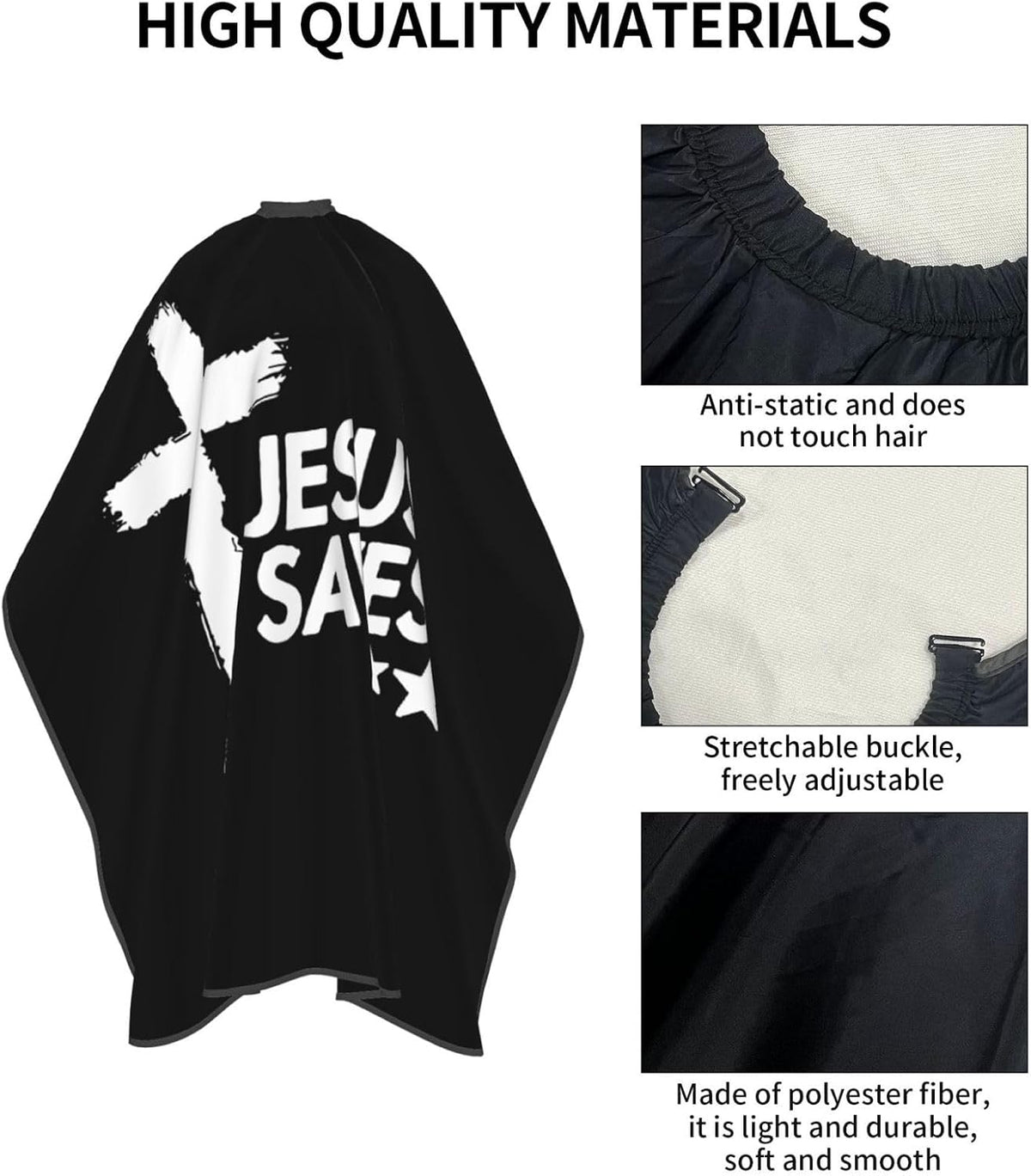 Christian Barber Cape, Jesus Hair Cutting Barber Cape Salon and Dyeing Styling Cloth for Women/Men