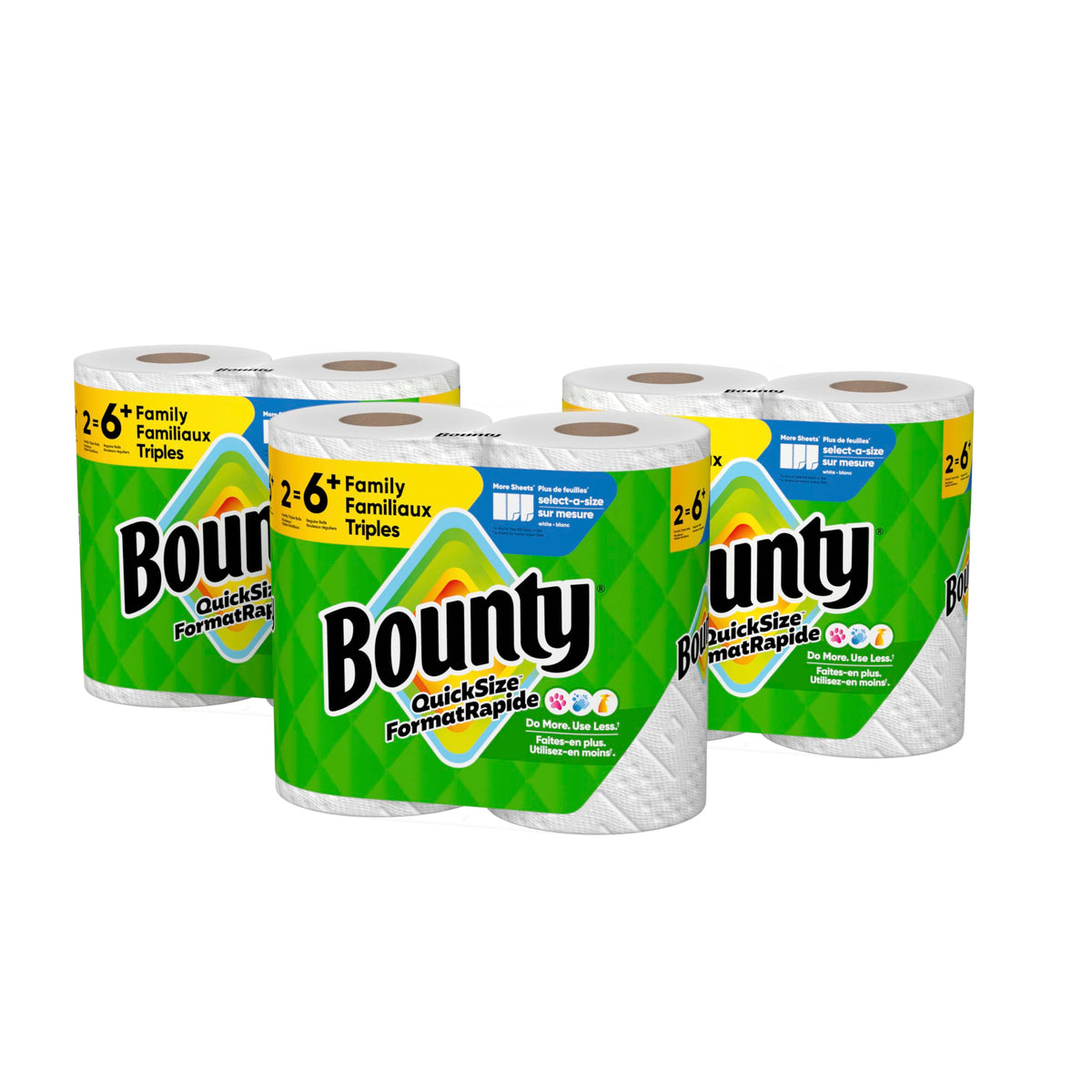 Bounty Paper Towels Quick Size, White, 16 Family Rolls = 40 Regular Rolls