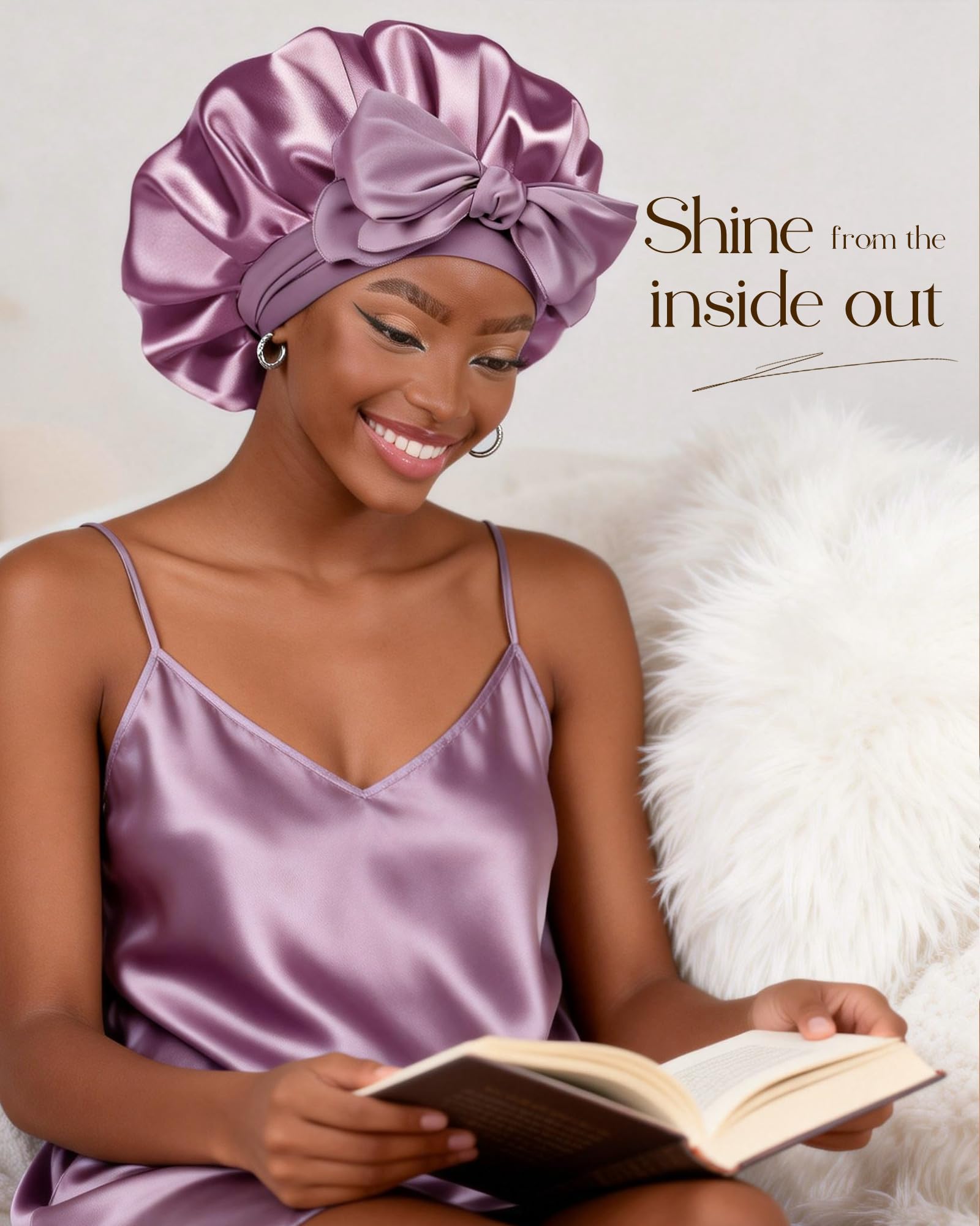 YANIBEST Adjustable Silk Bonnet – Double Layer