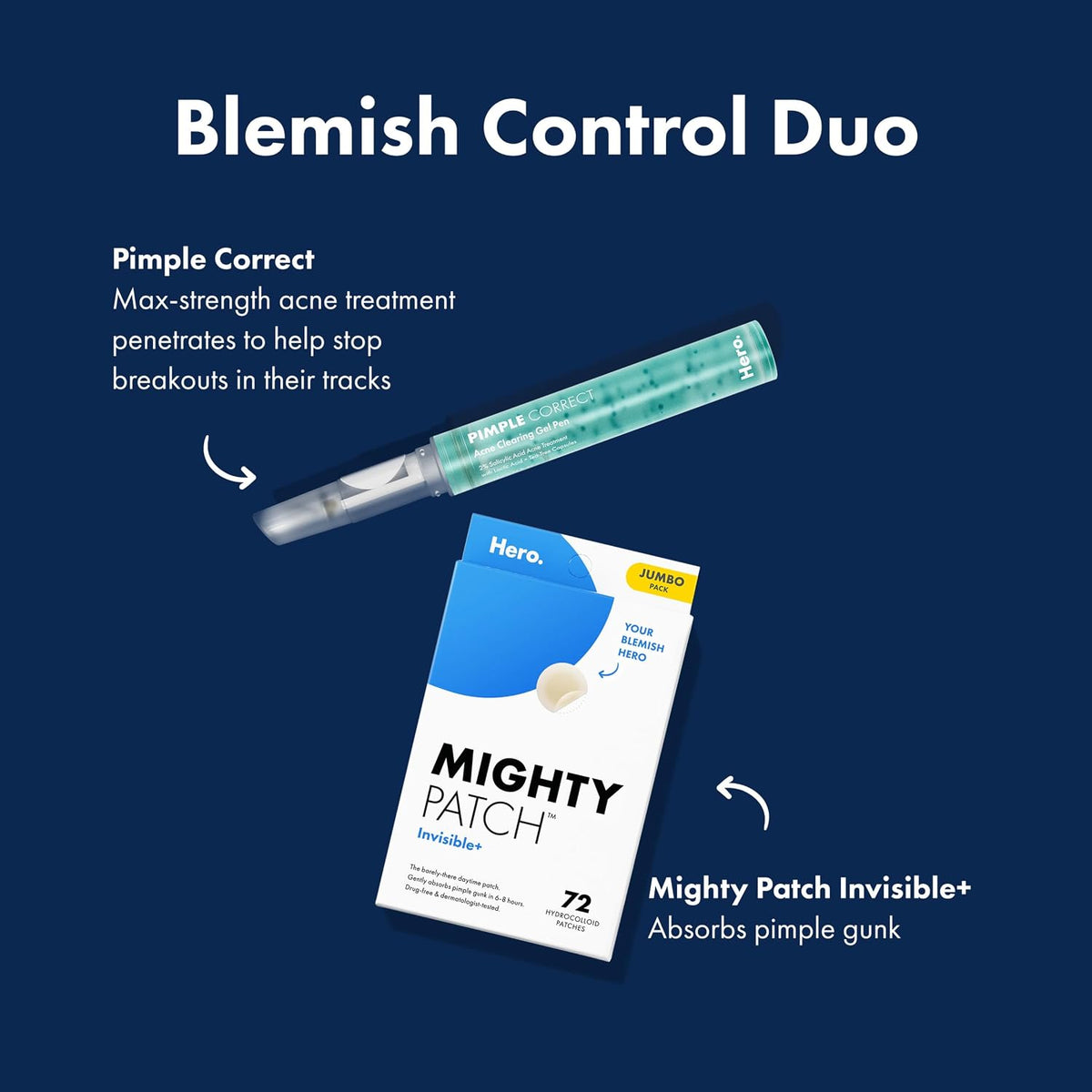 Mighty Patch Hero Cosmetics Original Nighttime Acne Pimple Patches, 36 Ct