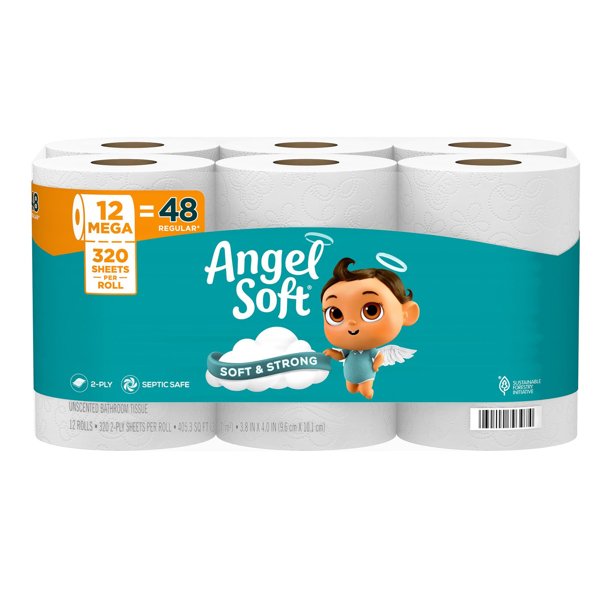Angel Soft Toilet Paper, 18 Mega Rolls = 72 Regular Rolls, Soft and Strong