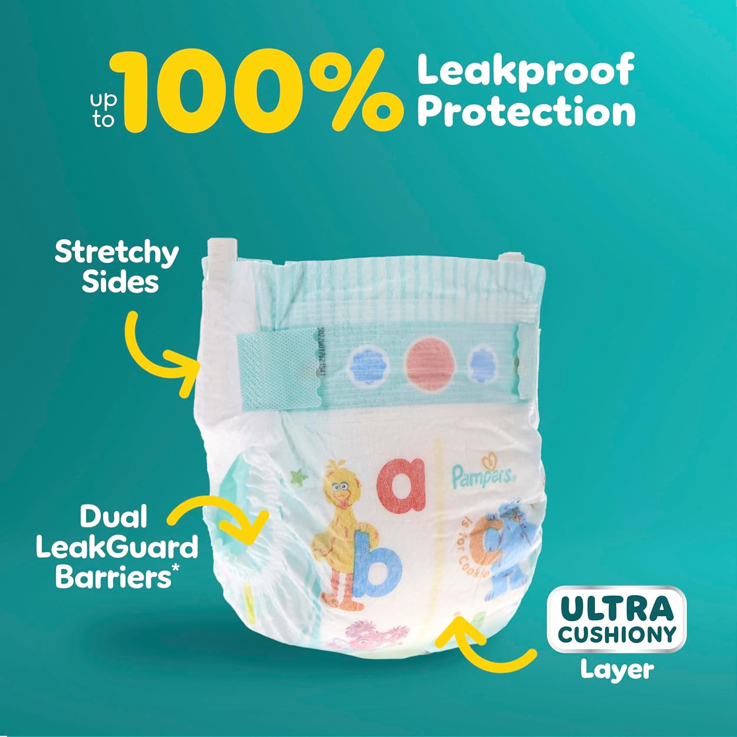 Pampers Diapers - Baby Dry - Size 3, 104 Count, Absorbent Disposable Infant Diaper (Packaging May Vary)