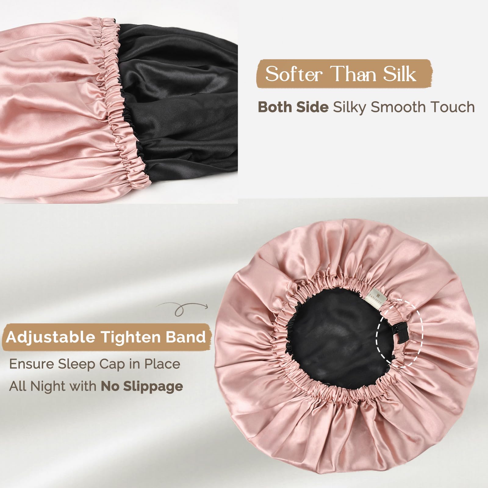 Yanibest Satin Sleep Bonnet – Adjustable Double Layer