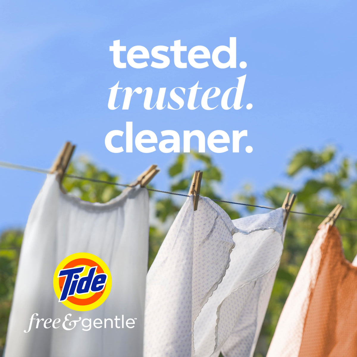 Tide Free & Gentle Liquid Laundry Detergent, 100 Loads, 132 fl oz, Tide Laundry Detergent, Clean Laundry Detergent