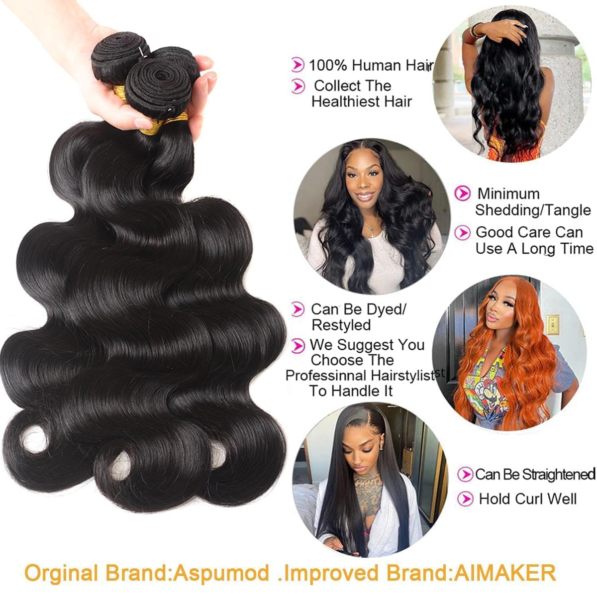 12A Brazilian Deep Wave Human Hair Bundles 18 20 22Inch 100% Unprocessed Brazilian Virgin Human Hair Weave 3Bundles Deep Wave Curly Hair Extensions