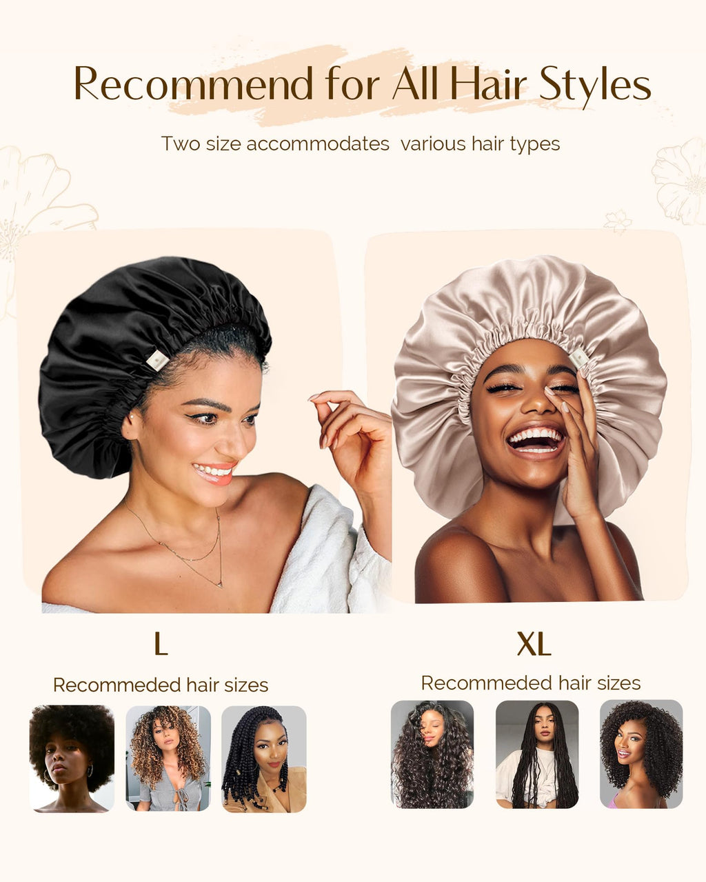Yanibest Satin Sleep Bonnet – Adjustable Double Layer