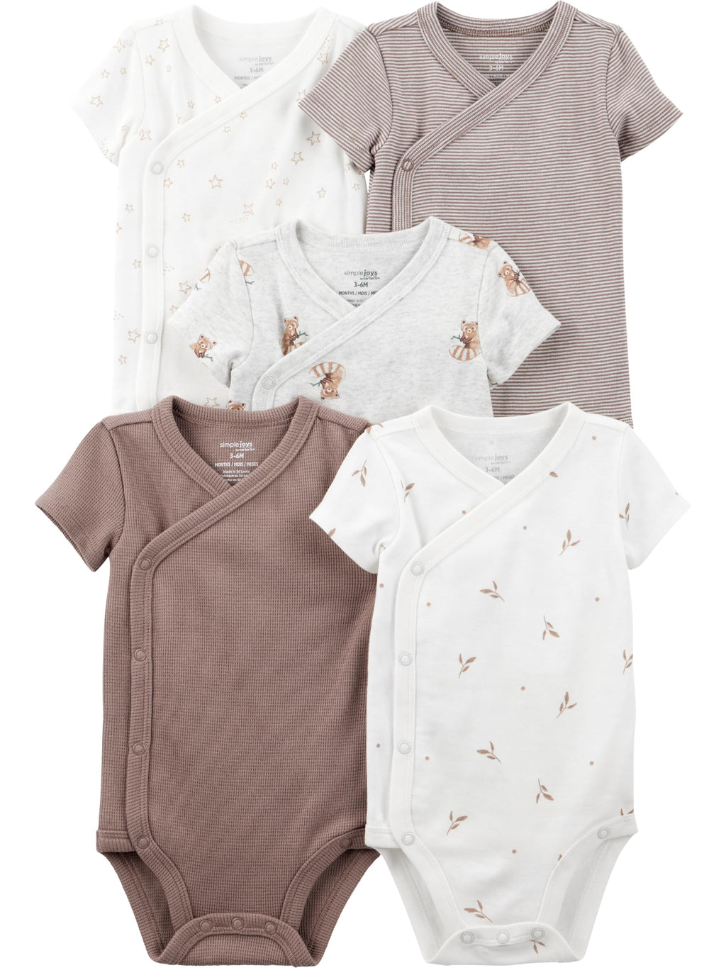Simple Joys by Carter's Unisex Baby 5-pack Side Snap Short-sleeve Bodysuit