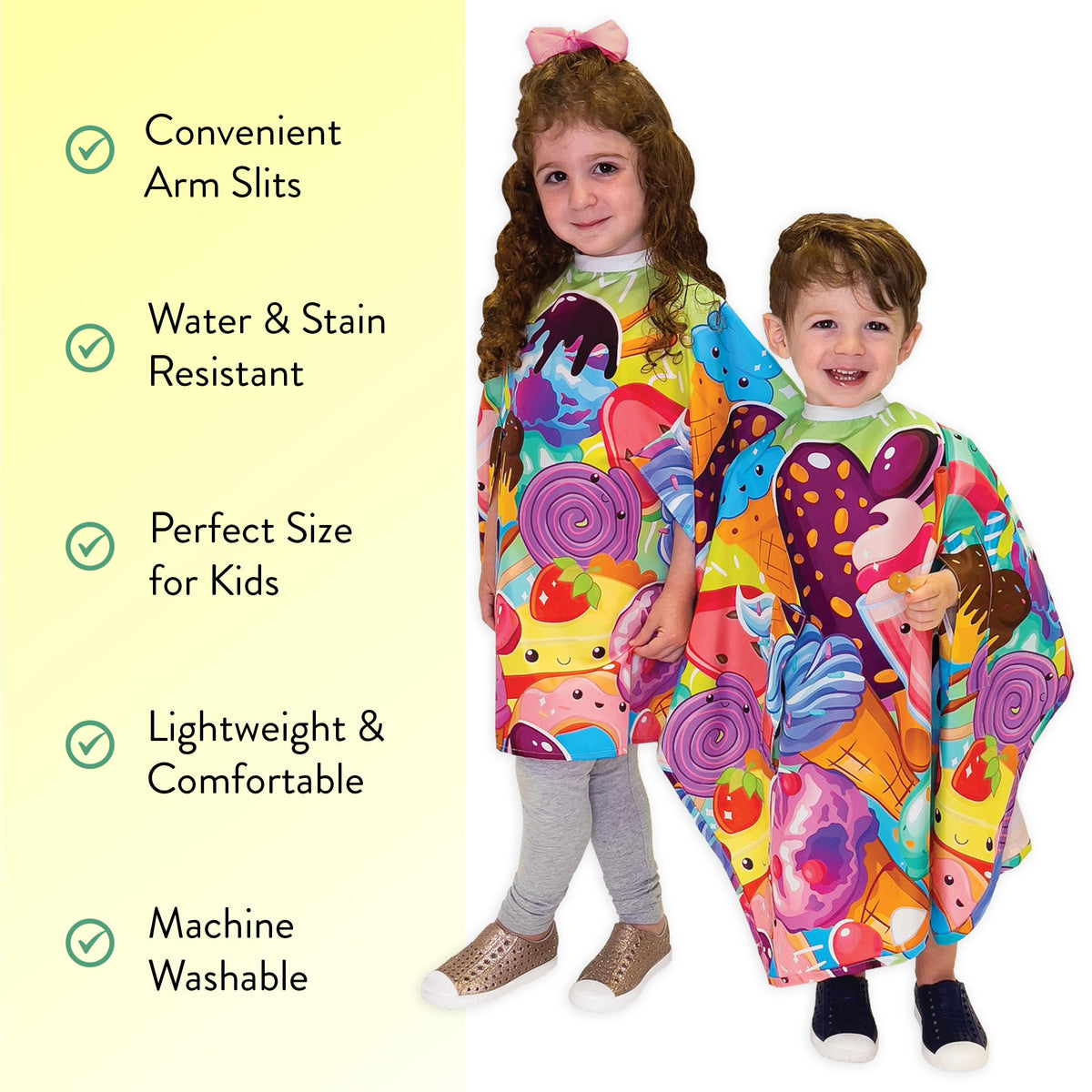 Betty Dain Kids Styling Haircut Cape, Social Kids Print, 30" x 36"