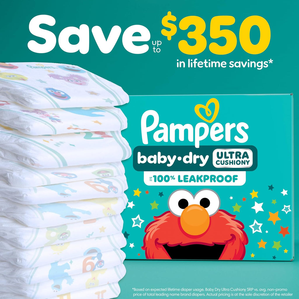 Pampers Diapers - Baby Dry - Size 3, 104 Count, Absorbent Disposable Infant Diaper (Packaging May Vary)