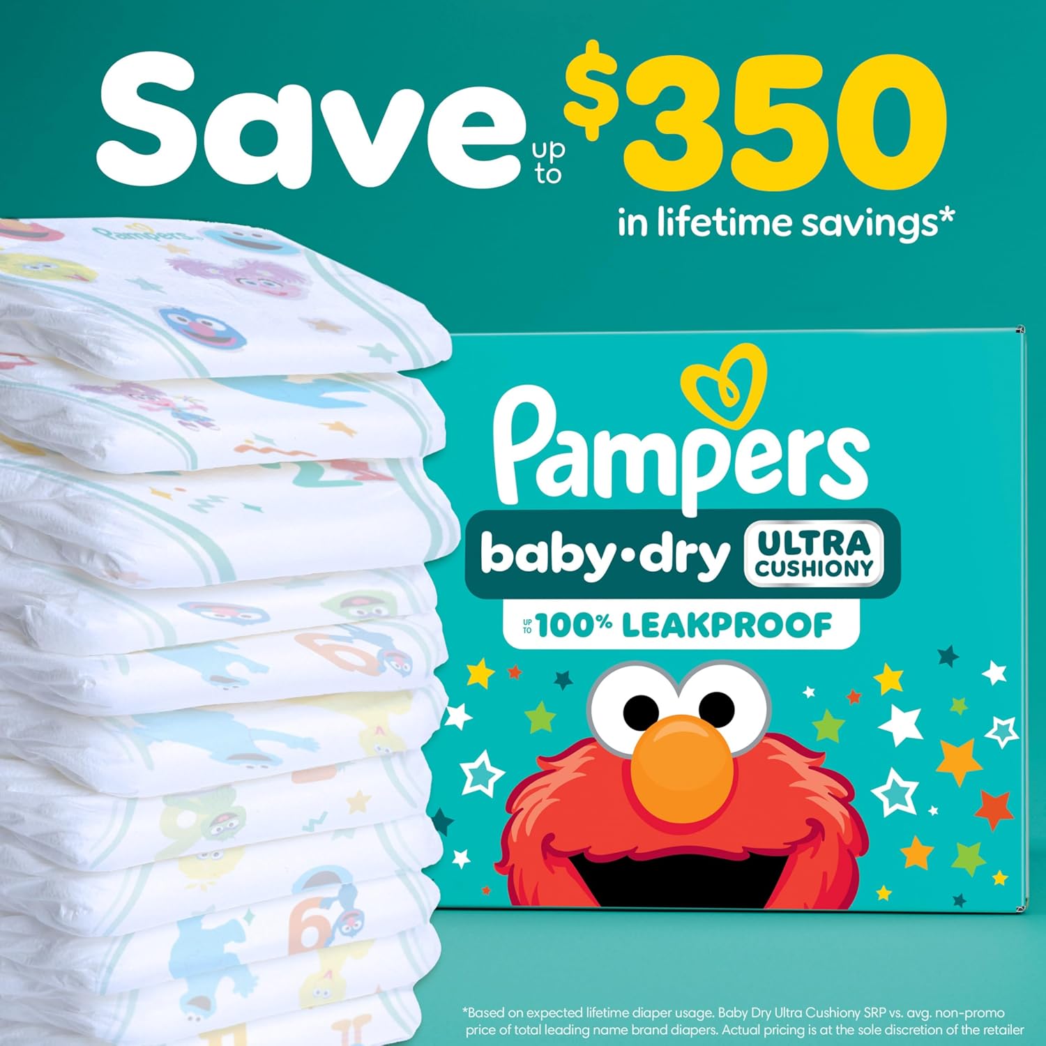 Pampers Diapers - Baby Dry - Size 3, 104 Count, Absorbent Disposable Infant Diaper (Packaging May Vary)