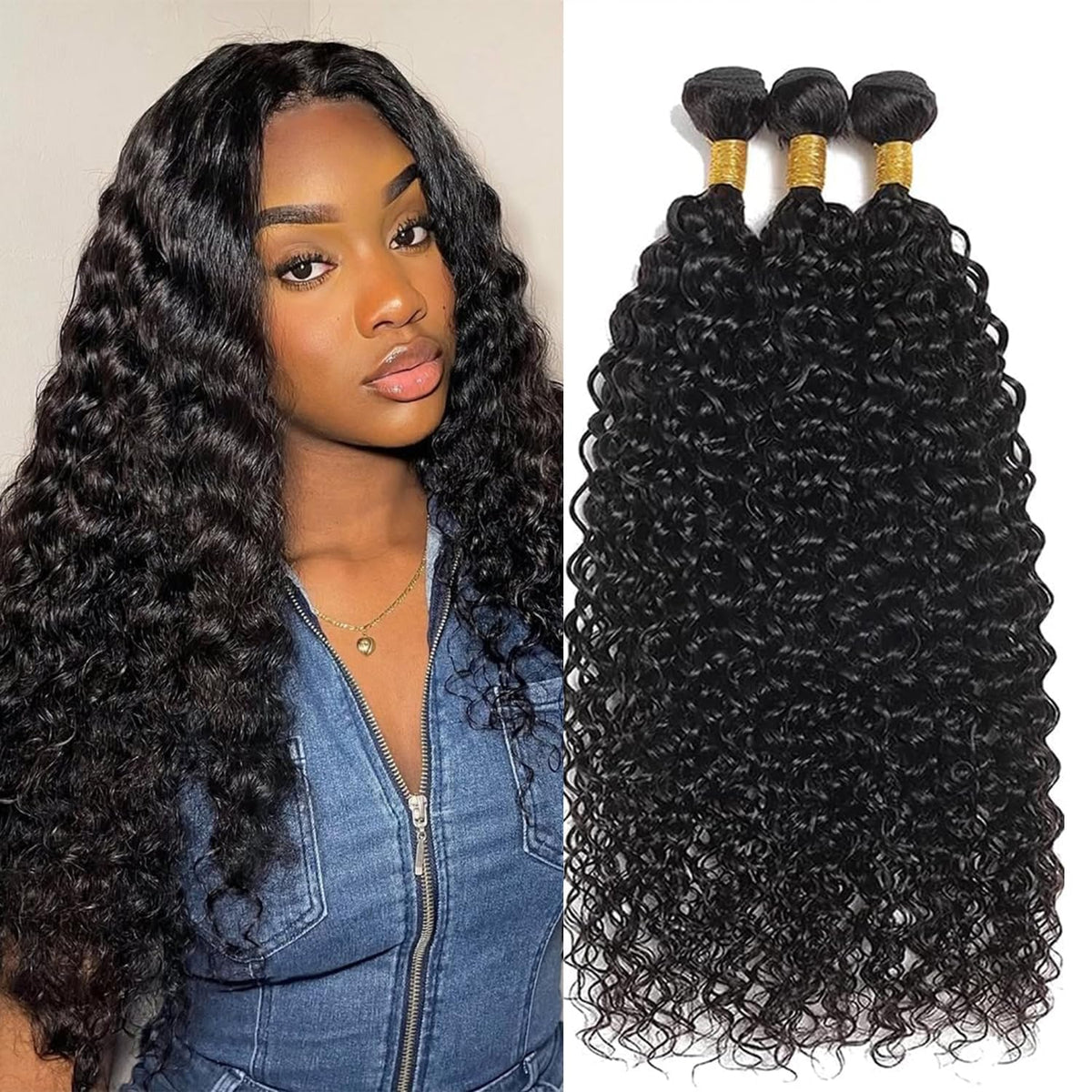 12A Brazilian Deep Wave Human Hair Bundles 18 20 22Inch 100% Unprocessed Brazilian Virgin Human Hair Weave 3Bundles Deep Wave Curly Hair Extensions