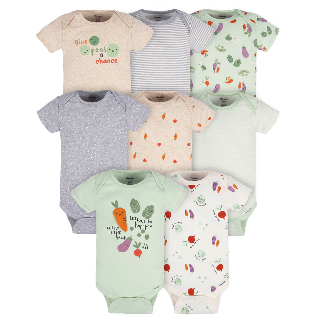 Gerber Baby Boys & Girls 8-Pack Short Sleeve Onesies Bodysuits