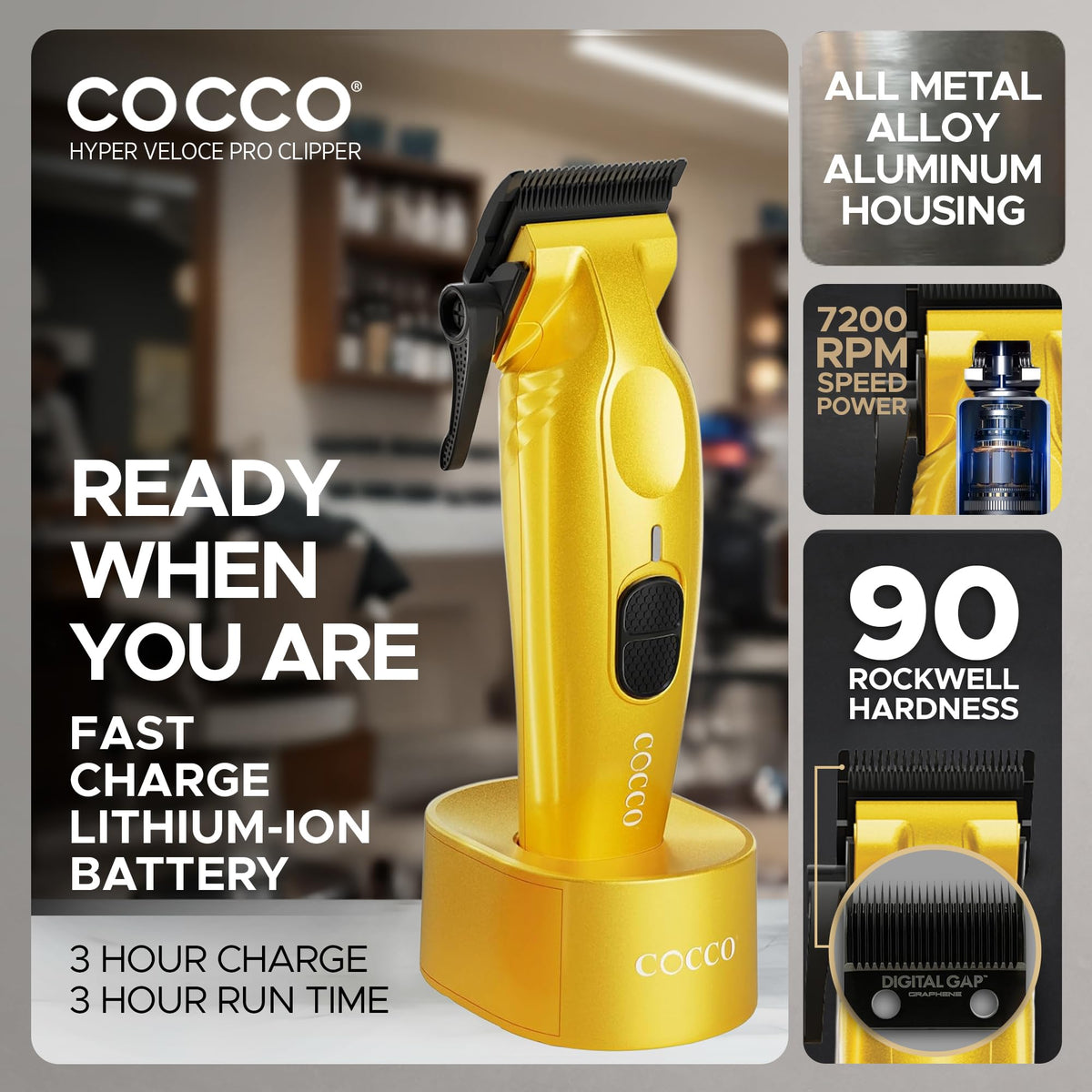 Cocco Hyper Veloce Pro High Performance Cordless Brushless Hair Clipper