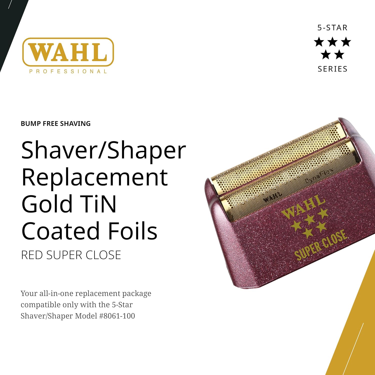 Wahl Professional Shaver Shaper Foil, Super Close, Gold, Model 07031-200