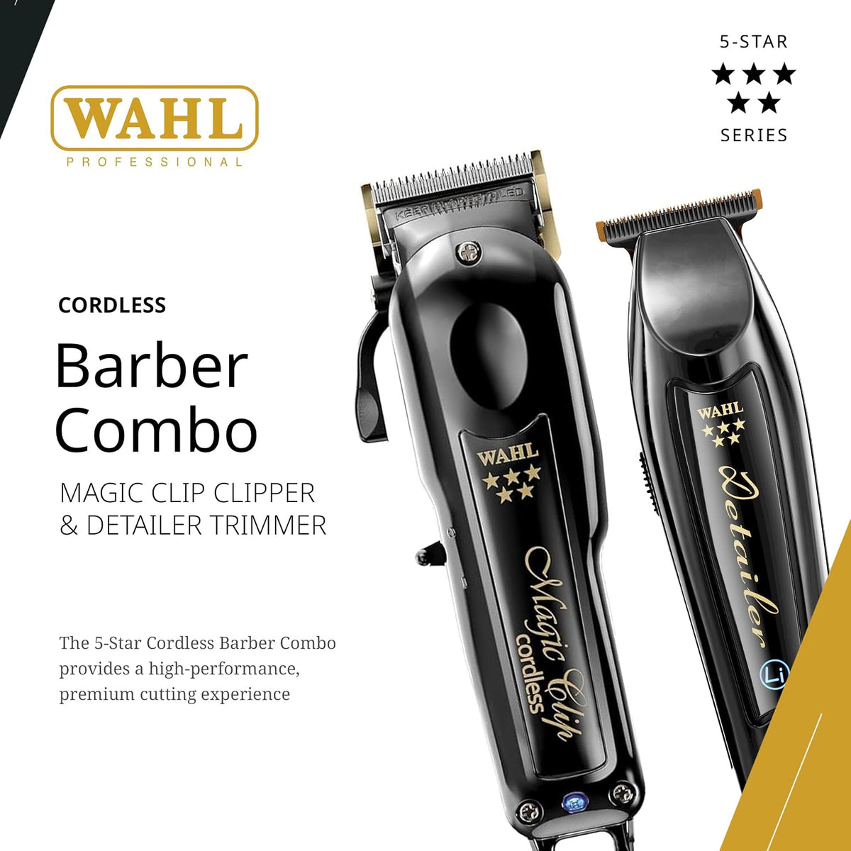 Wahl Professional Cordless Barber Combo, Magic Clip & Detailer Li Trimmer