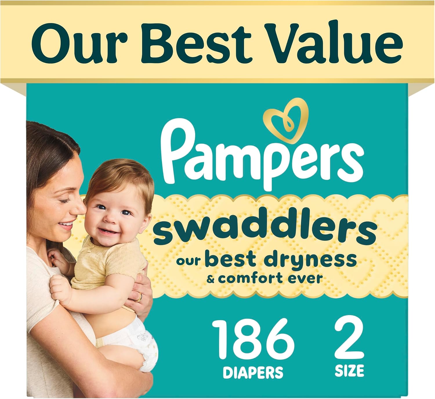 Pampers Swaddlers Newborn Diapers, Size Newborn (10 lbs), 84 Count, Fragrance Free, Hypoallergenic, Absorbent, Pediatrician Recommended, Skin Safe