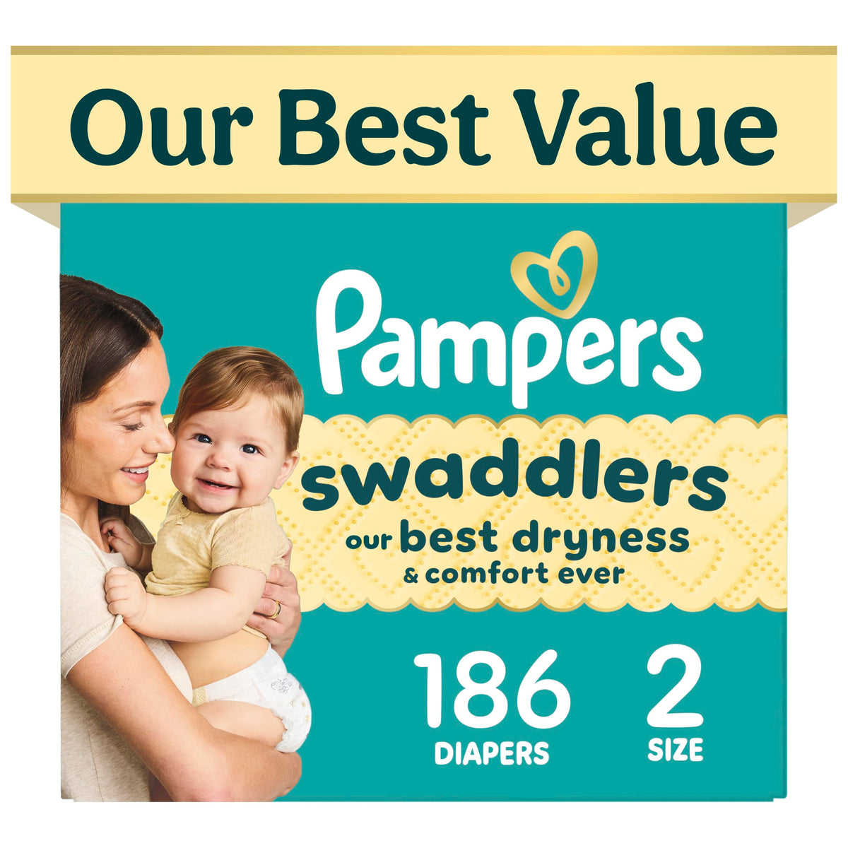 Swaddlers Diapers, Size 5 (20-37 lbs), 132 Count, Fragrance Free, Hypoallergenic, Absorbent, Pediatrician Recommended, Skin Safe