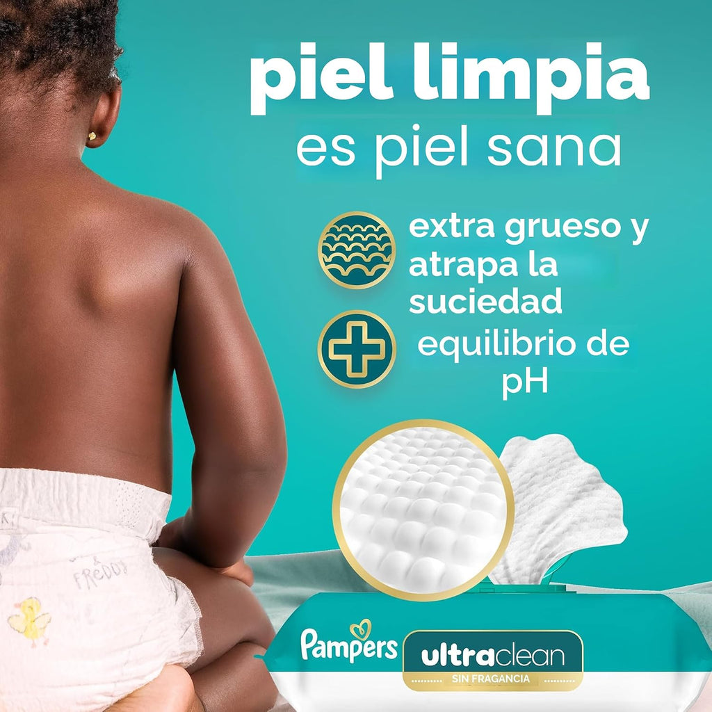 Pampers Ultraclean Baby Wipes (Previously 'Free & Gentle'), 99% Water, Hypoallergenic, Unscented, 100% Plant Based, Plastic-Free, 936 Wipes Total (12X Flip-Top Packs)