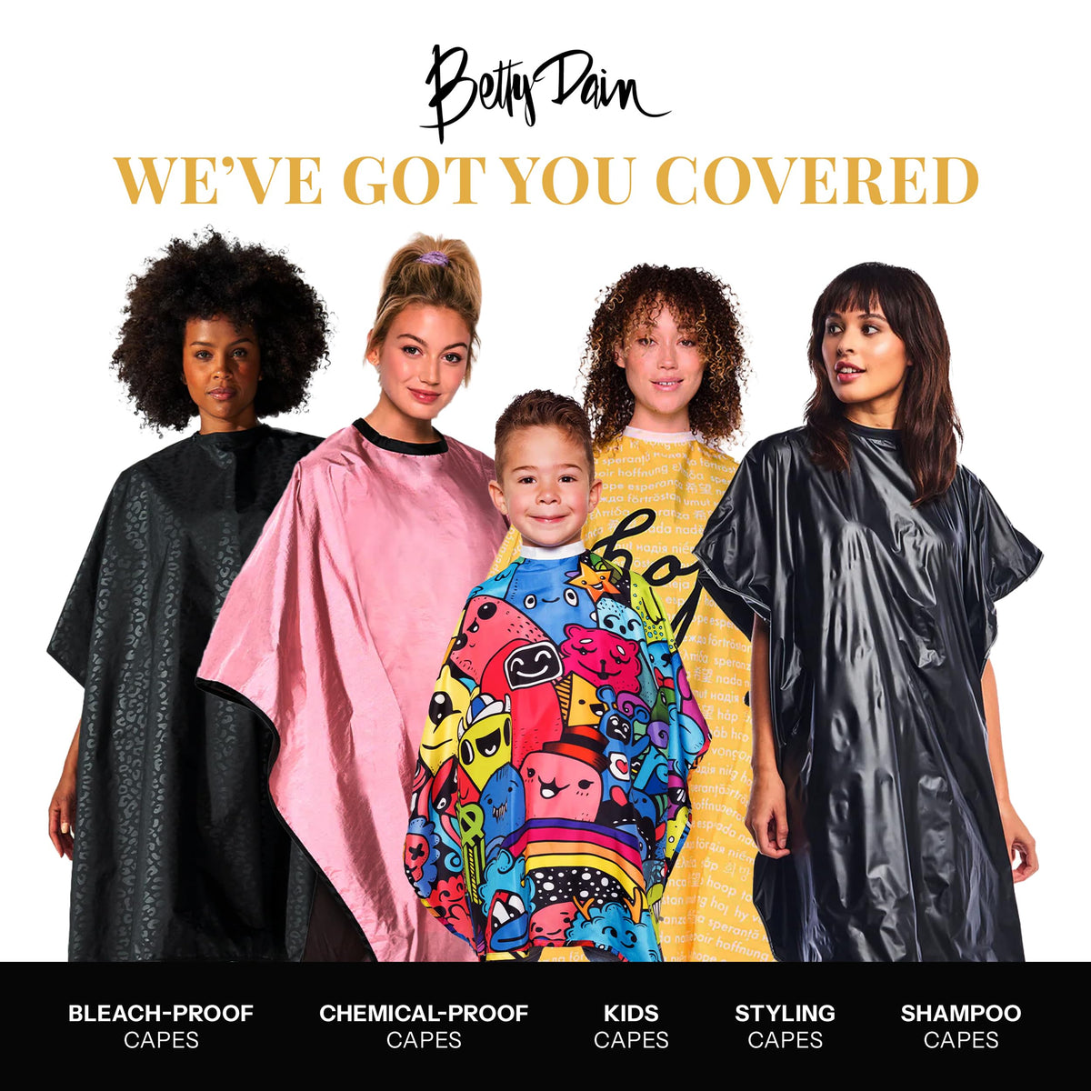 Betty Dain Kids Styling Haircut Cape, Social Kids Print, 30" x 36"