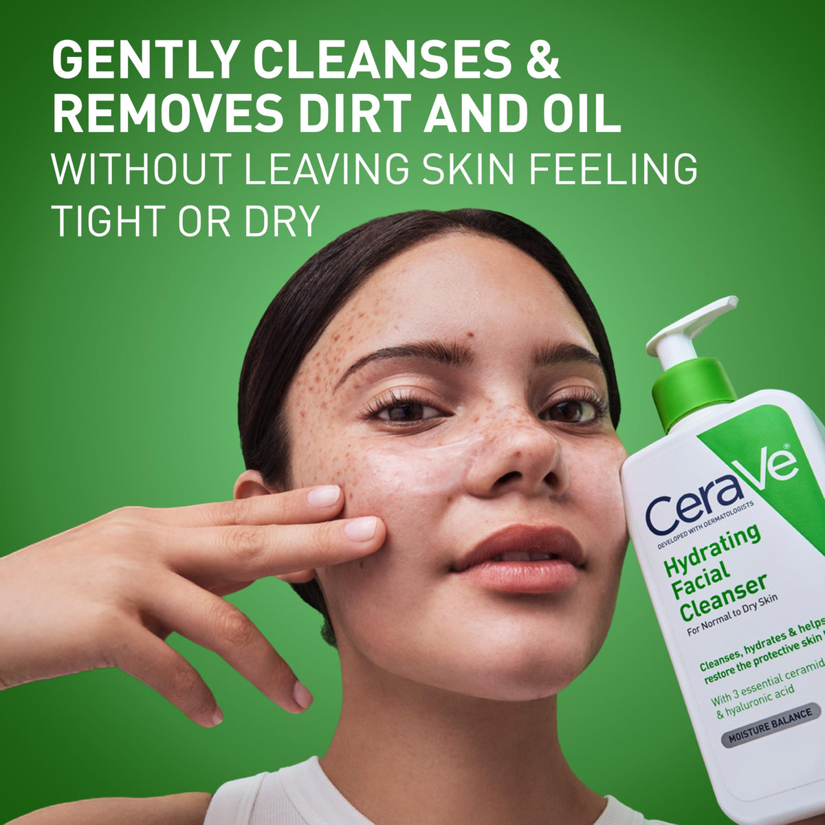 CeraVe Hydrating Cleanser with Hyaluronic Acid, Gentle Face Cleanser,16oz